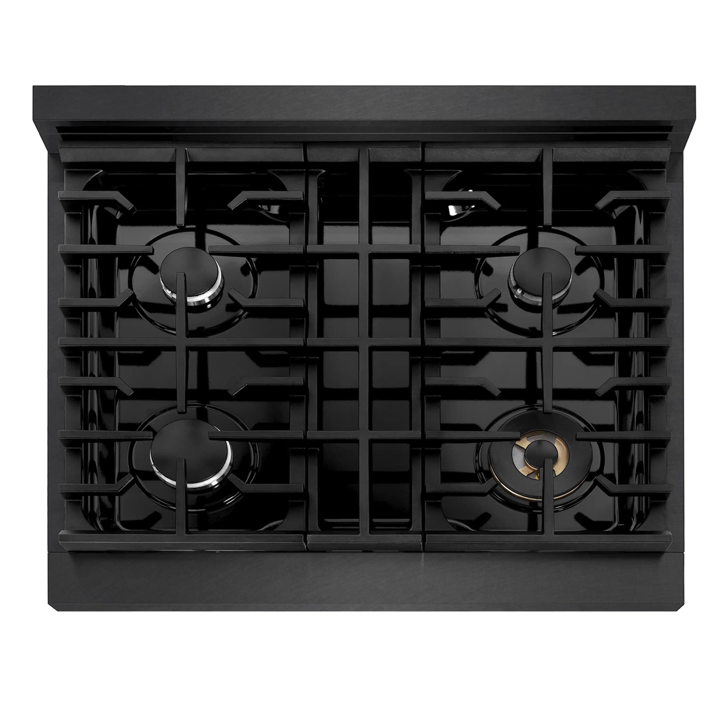 ZLINE 30-Inch 4.2 Cu. Ft. Paramount Gas Range with 4 Burner Cooktop and Convection Gas Oven in Black Satin (SGRBS-30) - Image 4
