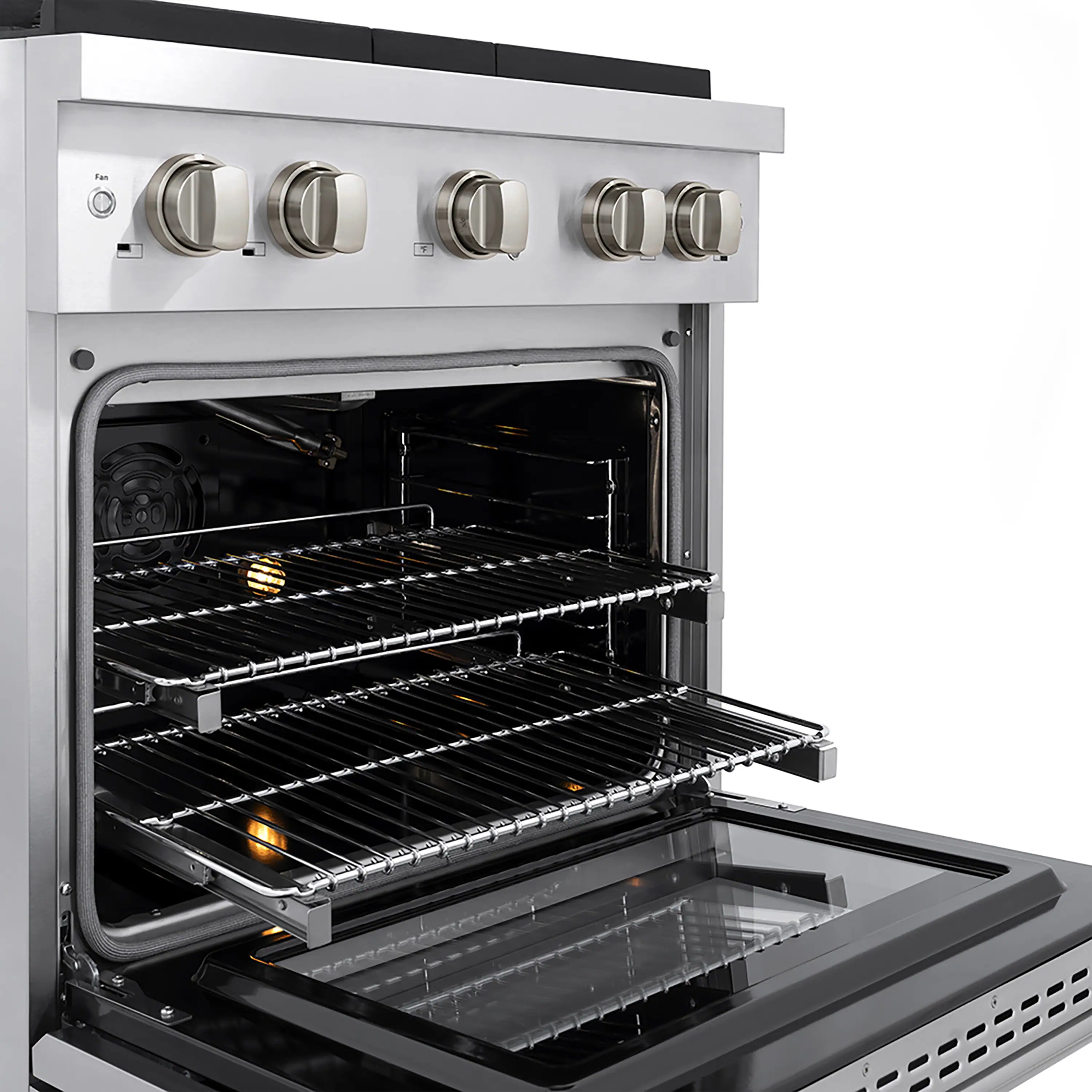 ZLINE 30-Inch 4.2 cu. ft. Paramount Gas Range with 4 Burner DuoPro™ Cooktop and Convection Gas Oven in Stainless Steel (PSGR30) - Image 3