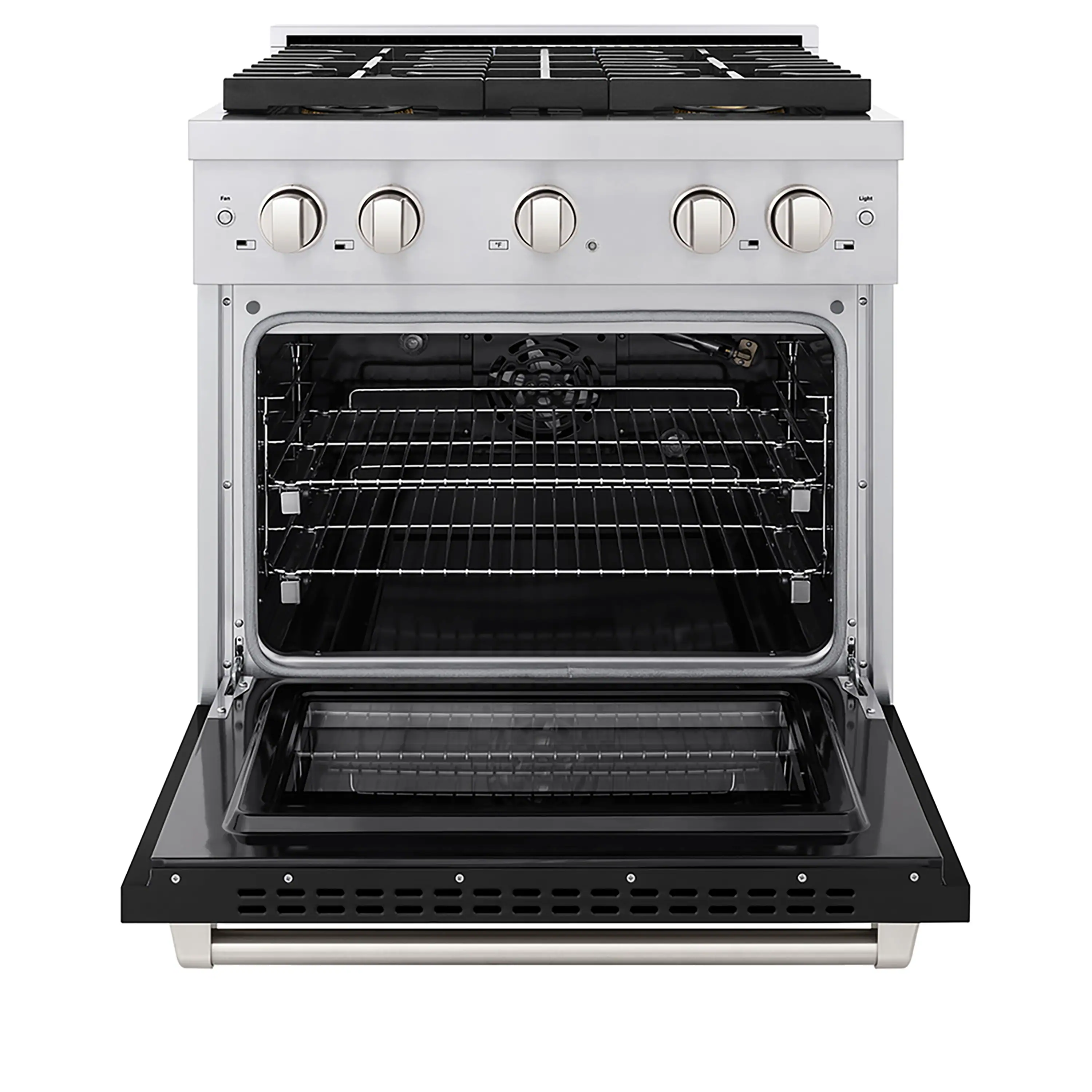 ZLINE 30-Inch 4.2 cu. ft. Paramount Gas Range with 4 Burner DuoPro™ Cooktop and Convection Gas Oven with Black Matte Door (PSGR-BLM-30) - Image 4