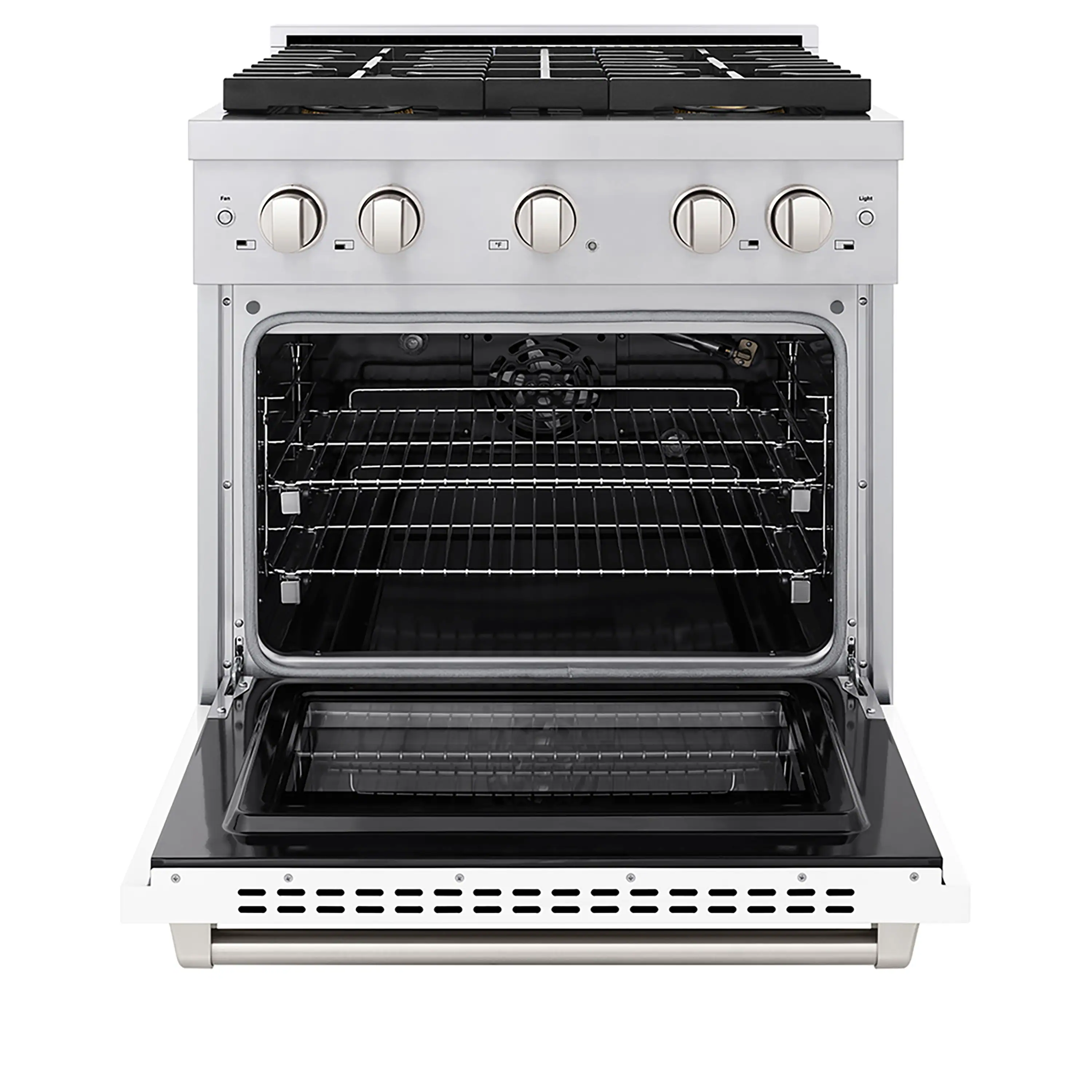 ZLINE 30-Inch 4.2 cu. ft. Paramount Gas Range with 4 Burner DuoPro™ Cooktop and Convection Gas Oven with White Matte Door (PSGR-WM-30) - Image 4