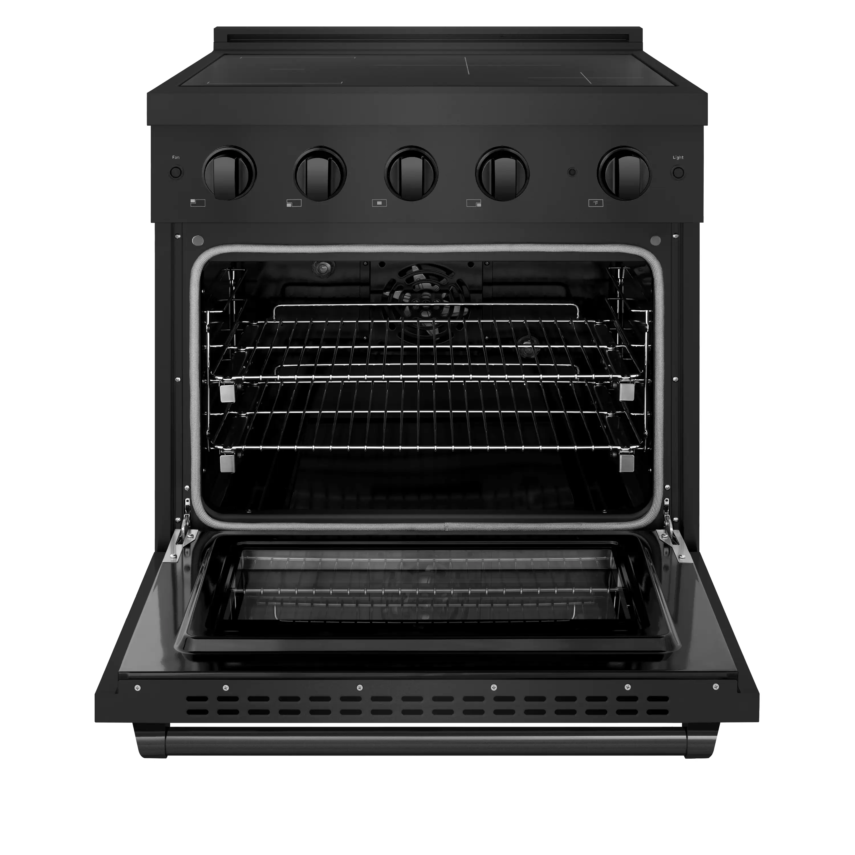 ZLINE 30-Inch 4.2 Cu. Ft. Paramount Induction Range with 4 Element Cooktop and Electric Convection Oven in Black Stainless Steel (SINRB-30) - Image 2