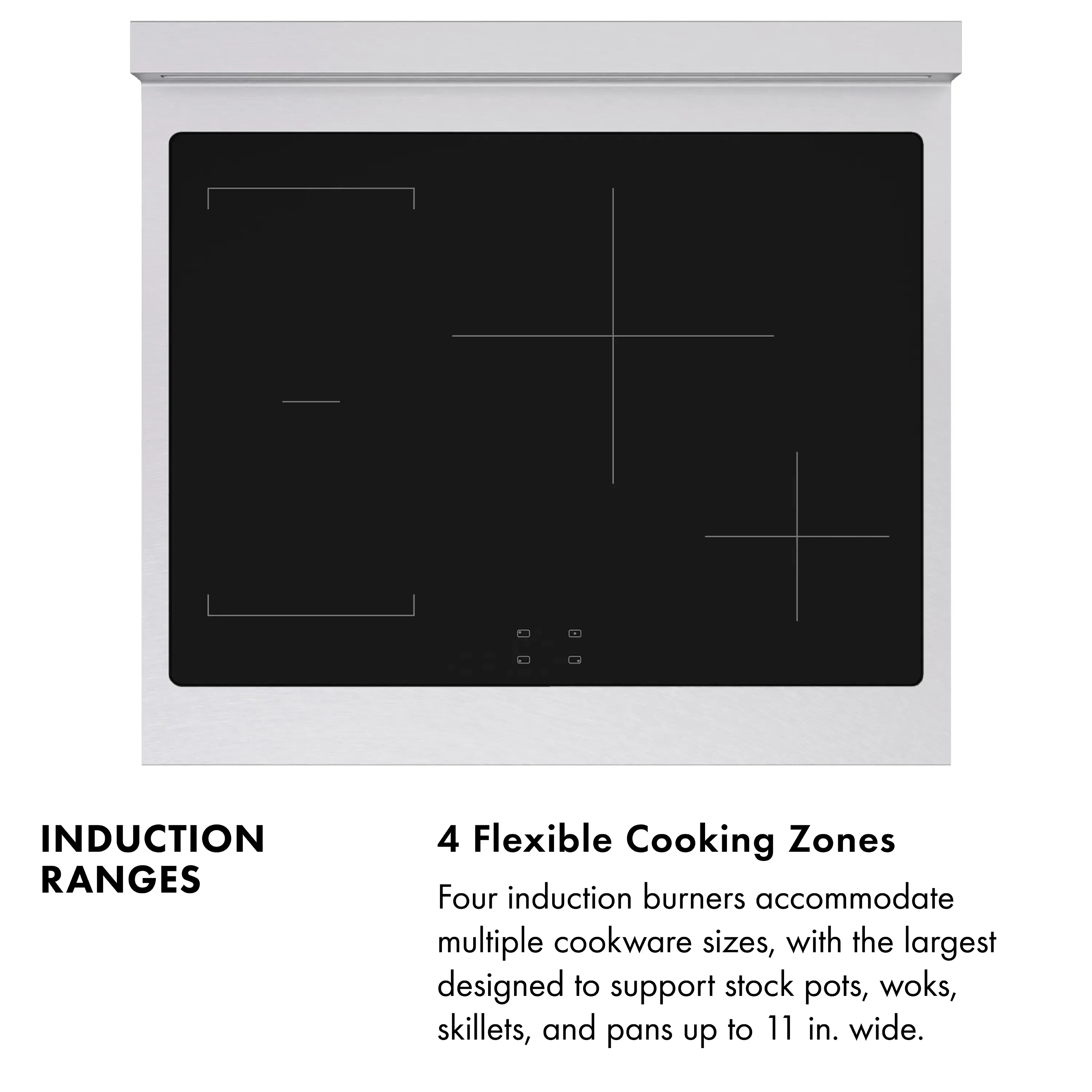 ZLINE 30-Inch, 4.2 Cu. Ft. Paramount Induction Range with 4 Element Cooktop and Electric Convection Oven in Satin Stainless Steel (SINRS-30) - Image 11