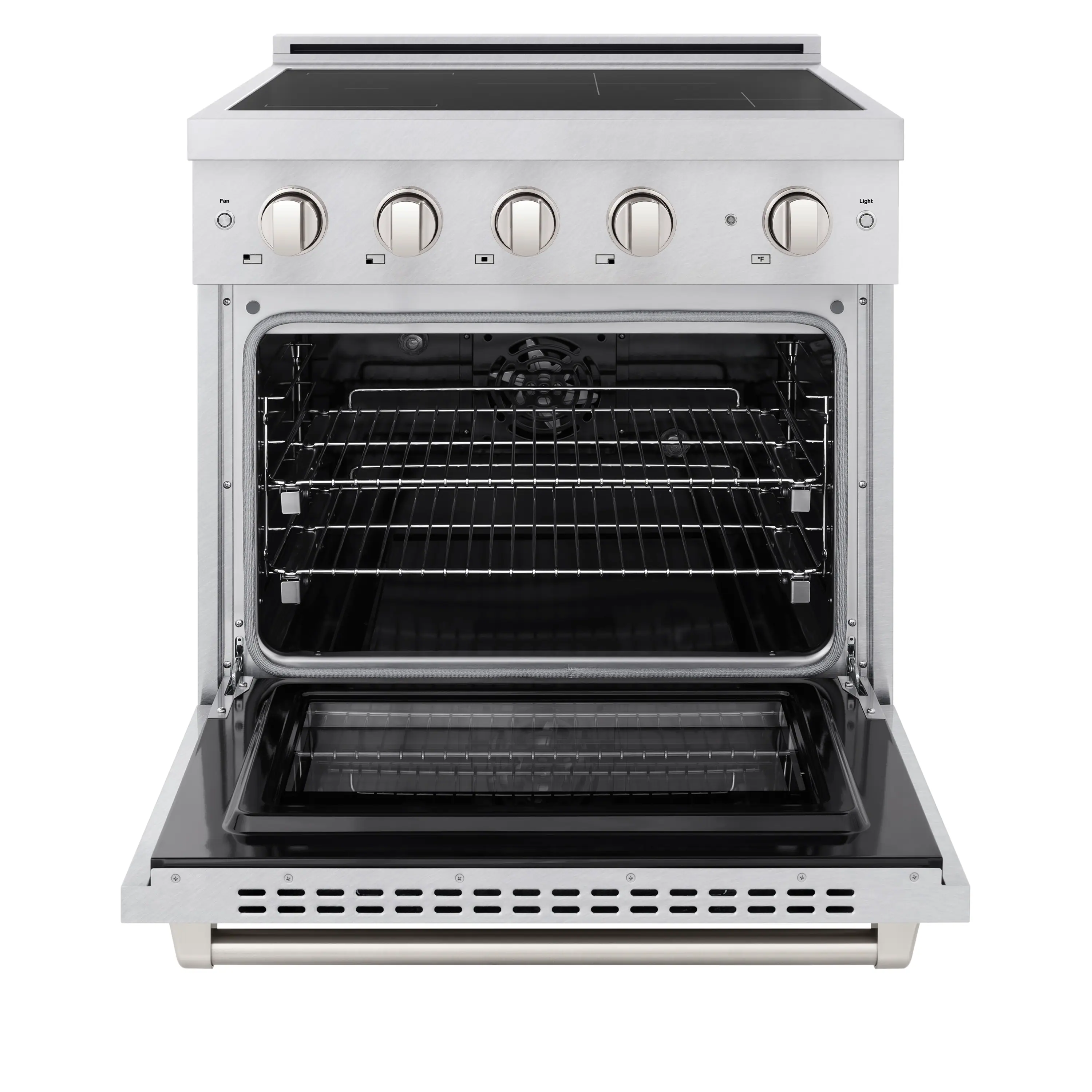 ZLINE 30-Inch, 4.2 Cu. Ft. Paramount Induction Range with 4 Element Cooktop and Electric Convection Oven in Satin Stainless Steel (SINRS-30) - Image 4