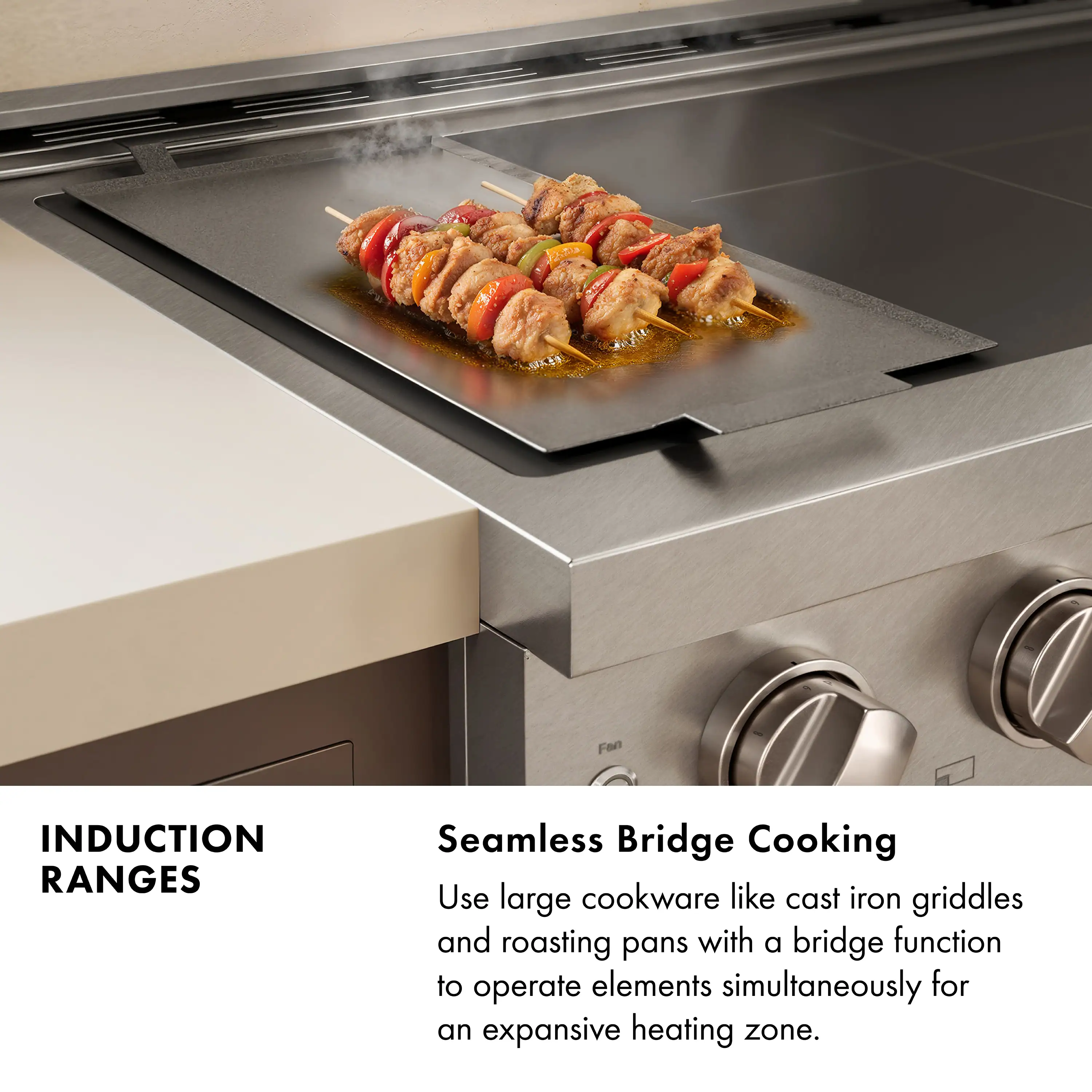 ZLINE 30-Inch, 4.2 Cu. Ft. Paramount Induction Range with 4 Element Cooktop and Electric Convection Oven in Satin Stainless Steel with Champagne Bronze Accents (SINRSZ-30-CB) - Image 5