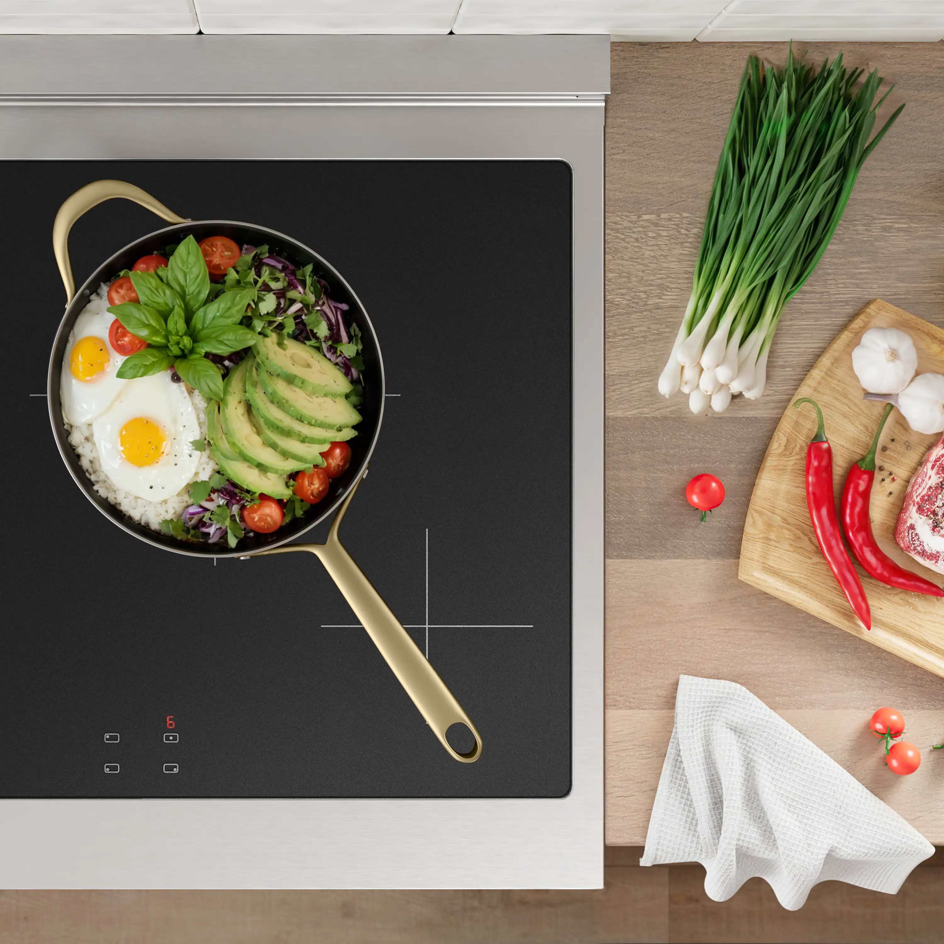 ZLINE 30-Inch 4.2 cu. ft. Paramount Induction Range with 4 Element Cooktop and Electric Convection Oven in Stainless Steel with Black Matte Door (SINR-BLM-30) - Image 2