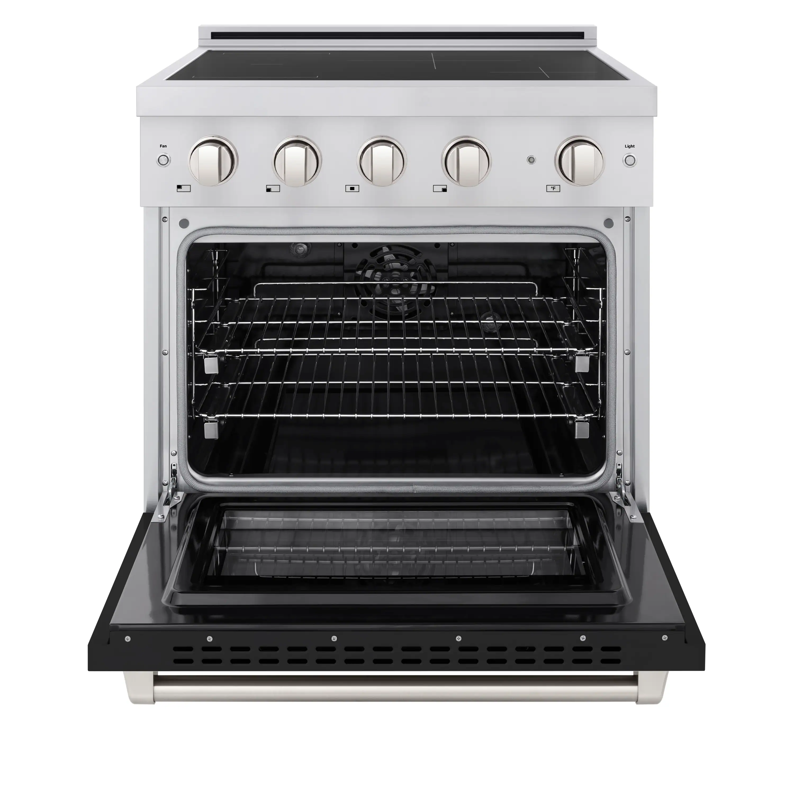 ZLINE 30-Inch 4.2 cu. ft. Paramount Induction Range with 4 Element Cooktop and Electric Convection Oven in Stainless Steel with Black Matte Door (SINR-BLM-30) - Image 3