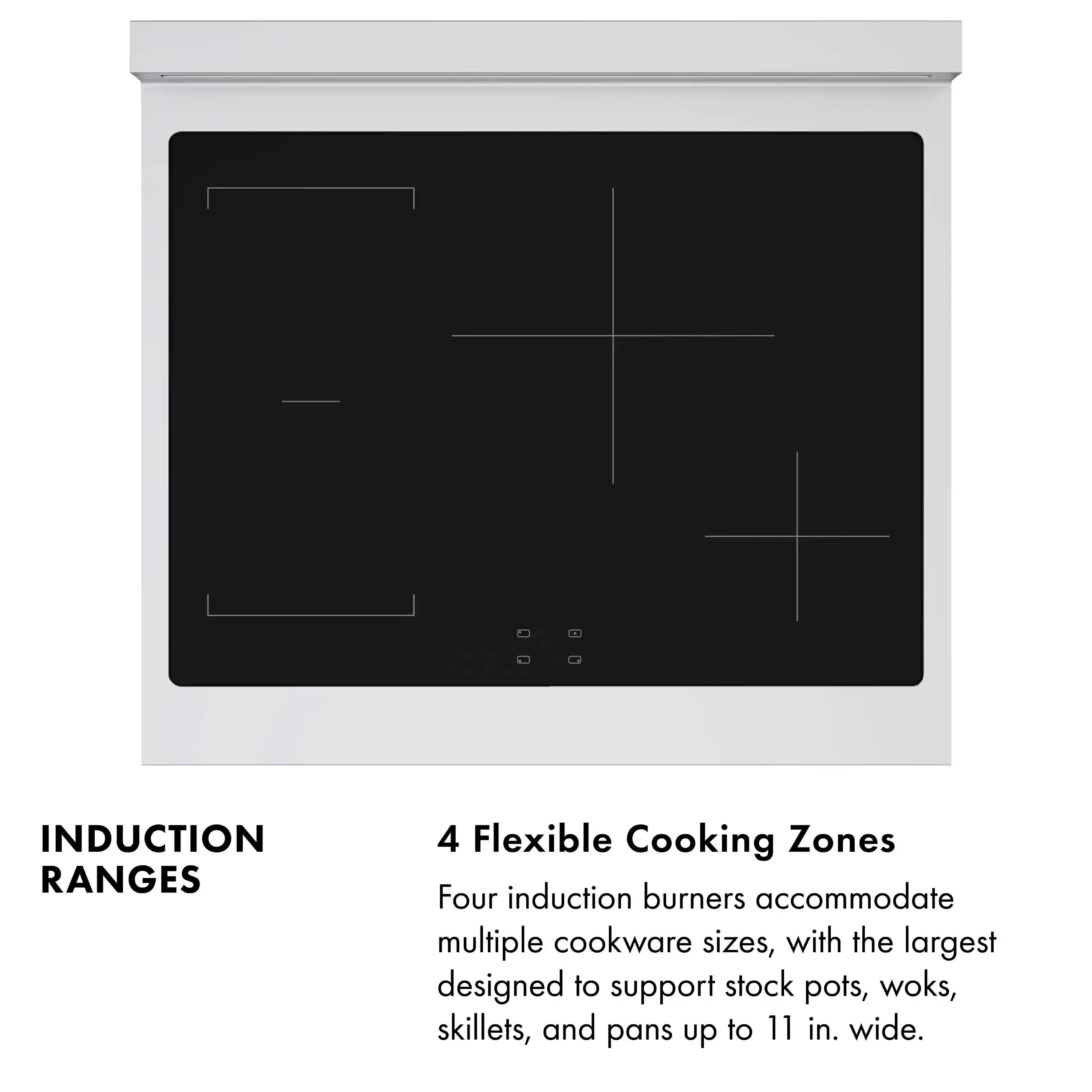 ZLINE 30-Inch, 4.2 Cu. Ft. Paramount Induction Range with 4 Element Cooktop and Electric Convection Oven in Stainless Steel with Polished Gold Accents (SINRZ-30-G) - Image 8