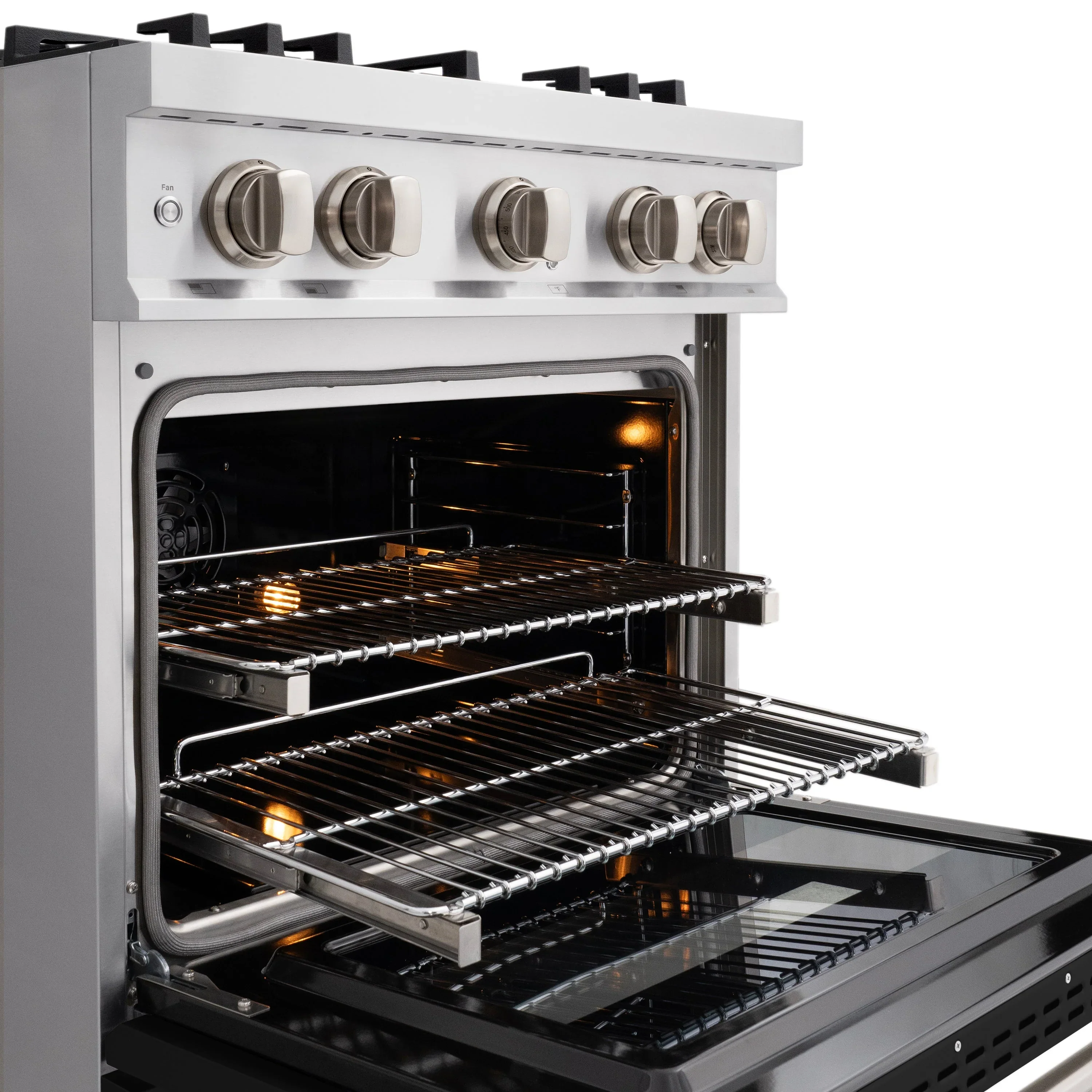ZLINE 30-Inch Classic Series Dual Fuel Range with 4 Gas Burner Cooktop and 4.2 Cu. Ft. Electric Convection Oven in Stainless Steel with Black Matte Door (CDR-BLM-30) - Image 5