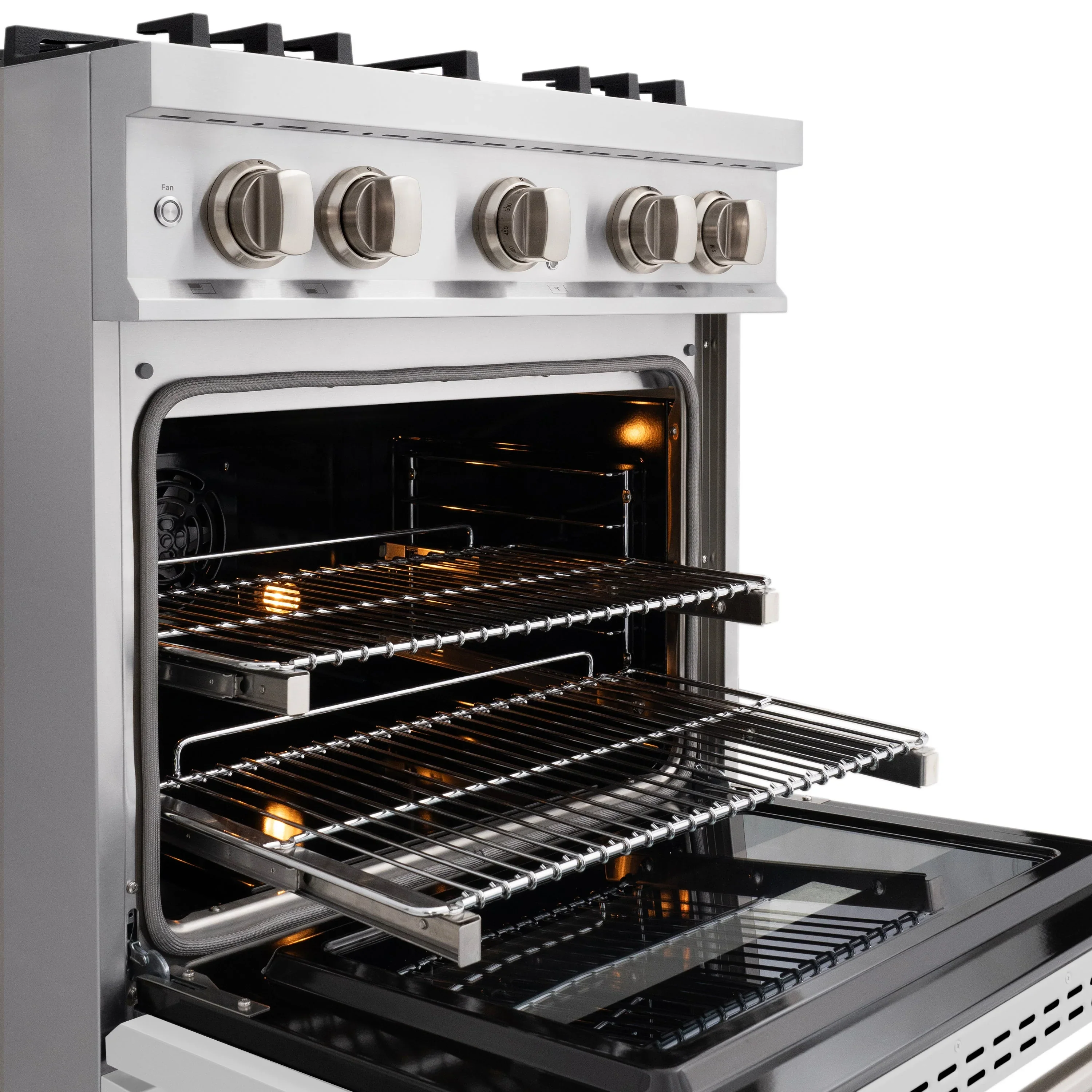 ZLINE 30-Inch Classic Series Dual Fuel Range with 4 Gas Burner Cooktop and 4.2 Cu. Ft. Electric Convection Oven in Stainless Steel with White Matte Door (CDR-WM-30) - Image 5