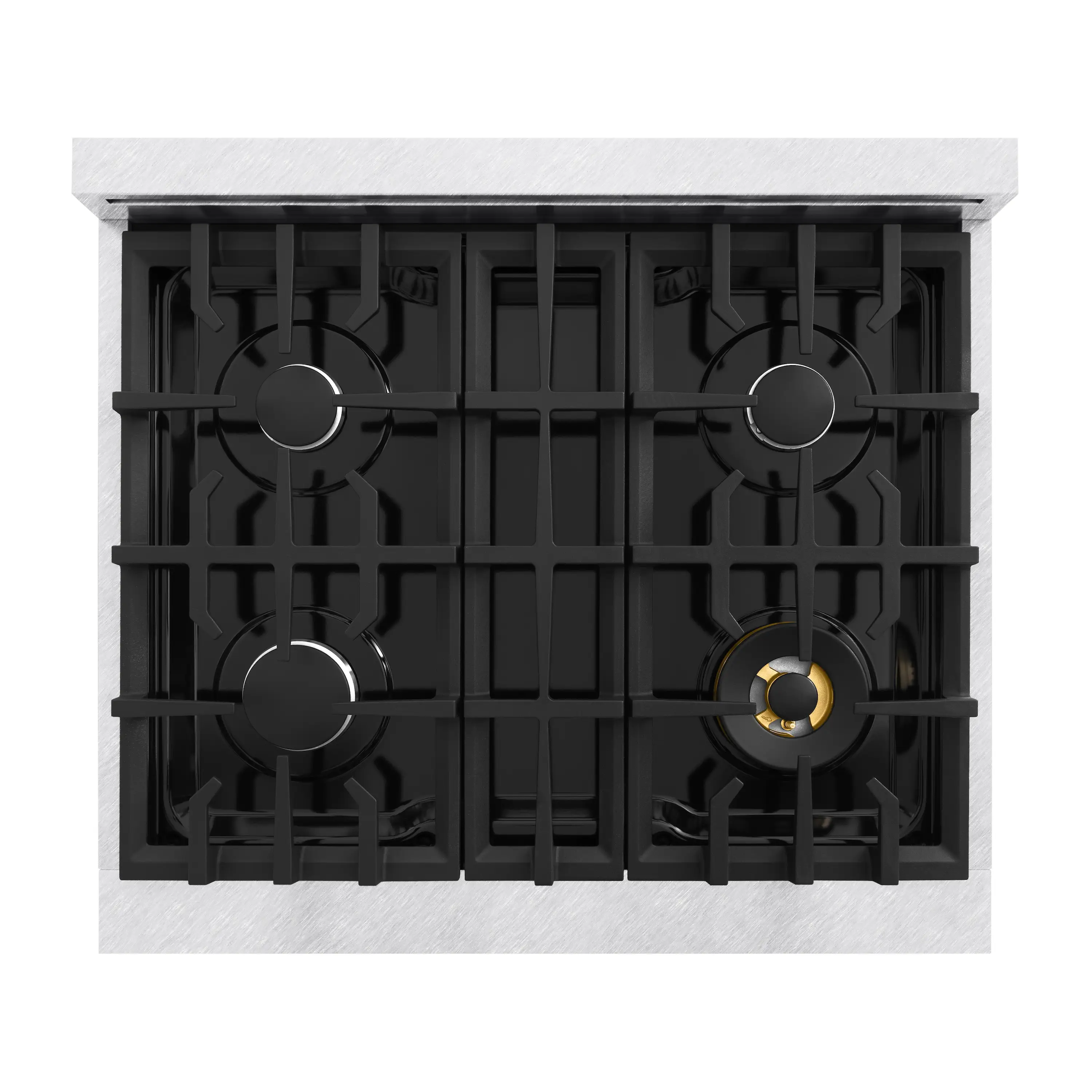 ZLINE 30-Inch Classic Series Gas Range with 4 Gas Burner Cooktop, and 4.2 Cu. Ft. Gas Convection Oven  in Satin Stainless Steel with Black Matte Door (CGRS-BLM-30) - Image 6