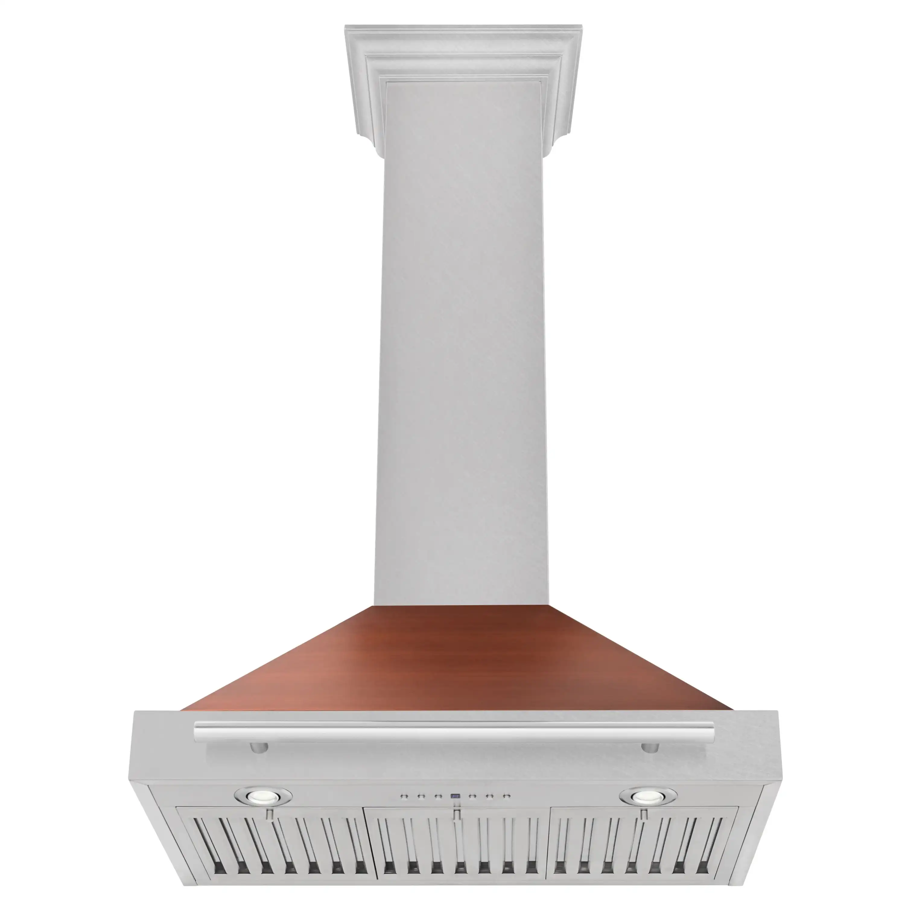 ZLINE 30-Inch Convertible Fingerprint Resistant Satin Stainless Steel Range Hood with Copper Shell and Stainless Steel Handle (KB4SNX-C-30) - Image 4