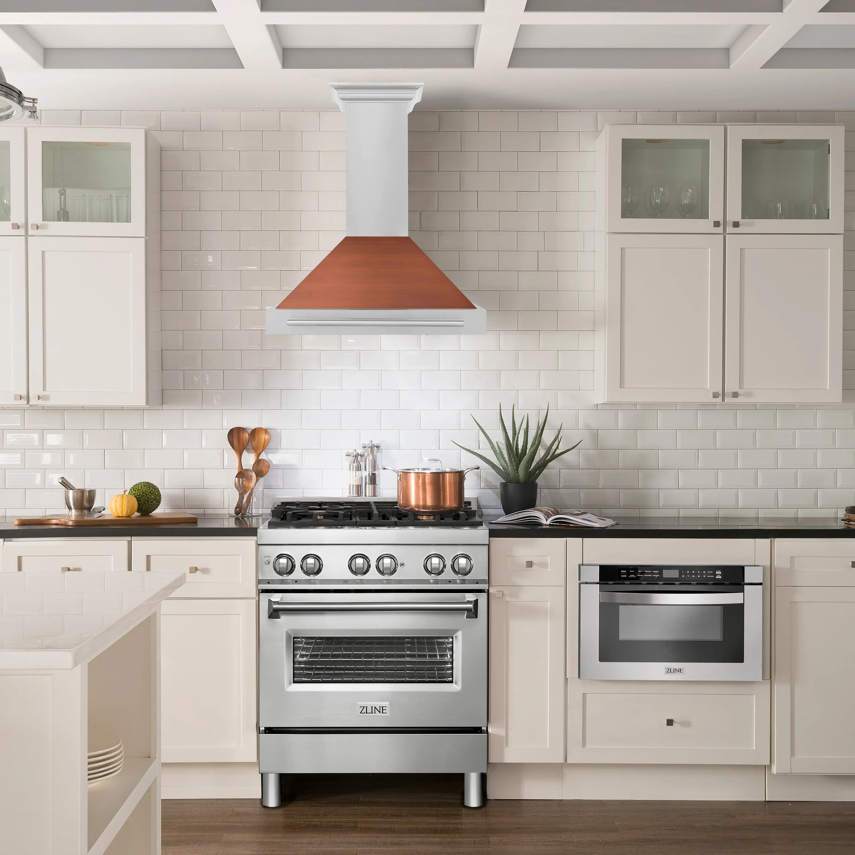 ZLINE 30-Inch Convertible Stainless Steel Range Hood with Copper Shell and Stainless Steel Handle (KB4STX-C-30) - Image 2