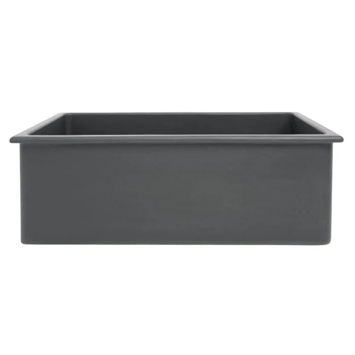 ZLINE 30-Inch Rome Dual Mount Single Bowl Fireclay Kitchen Sink with Bottom Grid in Charcoal (FRC5124-CL-30) - Image 3