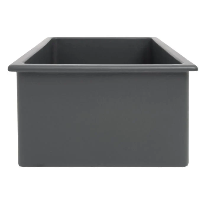 ZLINE 30-Inch Rome Dual Mount Single Bowl Fireclay Kitchen Sink with Bottom Grid in Charcoal (FRC5124-CL-30) - Image 4