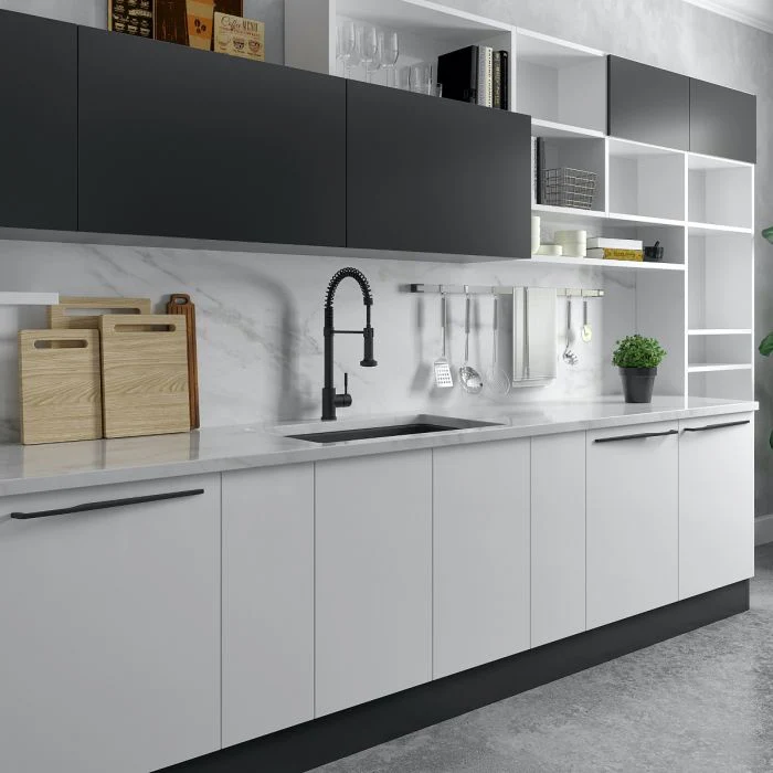 ZLINE 30-Inch Rome Dual Mount Single Bowl Fireclay Kitchen Sink with Bottom Grid in Charcoal (FRC5124-CL-30) - Image 8