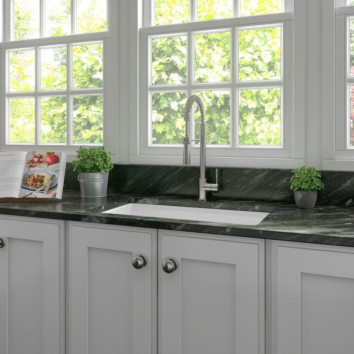 ZLINE 30-Inch Rome Dual Mount Single Bowl Fireclay Kitchen Sink with Bottom Grid in White Gloss (FRC5124-WH-30) - Image 7