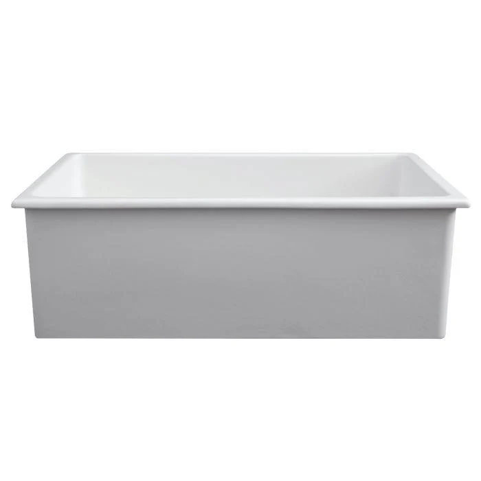 ZLINE 30-Inch Rome Dual Mount Single Bowl Fireclay Kitchen Sink with Bottom Grid in White Matte (FRC5124-WM-30) - Image 3