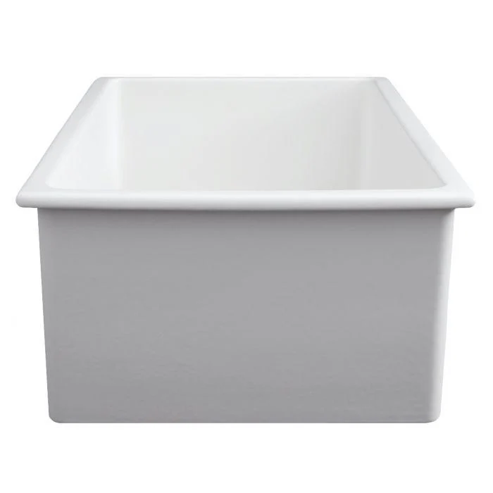 ZLINE 30-Inch Rome Dual Mount Single Bowl Fireclay Kitchen Sink with Bottom Grid in White Matte (FRC5124-WM-30) - Image 4