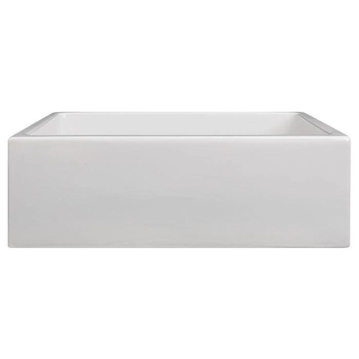 ZLINE 30-Inch Turin Farmhouse Apron Front Reversible Single Bowl Fireclay Kitchen Sink with Bottom Grid in White Gloss (FRC5117-WH-30) - Image 14