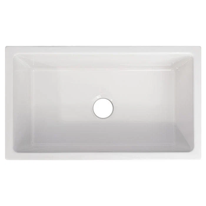 ZLINE 30-Inch Turin Farmhouse Apron Front Reversible Single Bowl Fireclay Kitchen Sink with Bottom Grid in White Gloss (FRC5117-WH-30) - Image 15