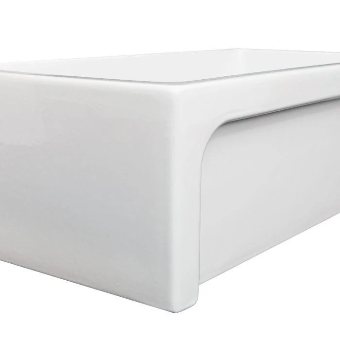 ZLINE 30-Inch Turin Farmhouse Apron Front Reversible Single Bowl Fireclay Kitchen Sink with Bottom Grid in White Gloss (FRC5117-WH-30) - Image 18