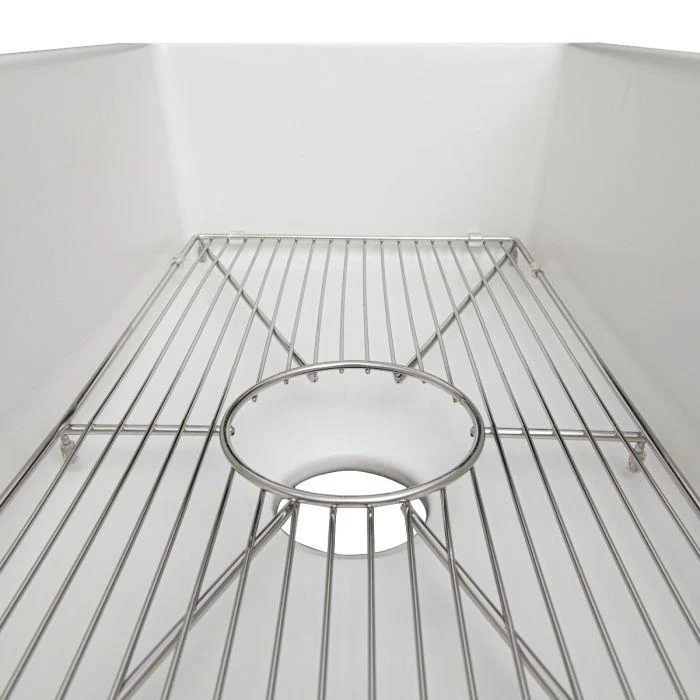 ZLINE 30-Inch Venice Farmhouse Apron Front Reversible Single Bowl Fireclay Kitchen Sink with Bottom Grid in White Matte (FRC5119-WM-30) - Image 16
