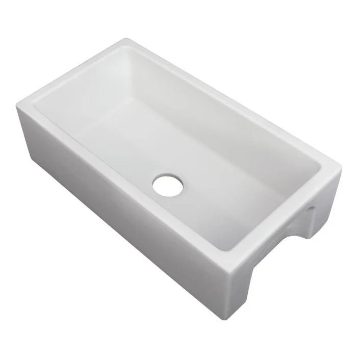 ZLINE 30-Inch Venice Farmhouse Apron Front Reversible Single Bowl Fireclay Kitchen Sink with Bottom Grid in White Matte (FRC5119-WM-30) - Image 7