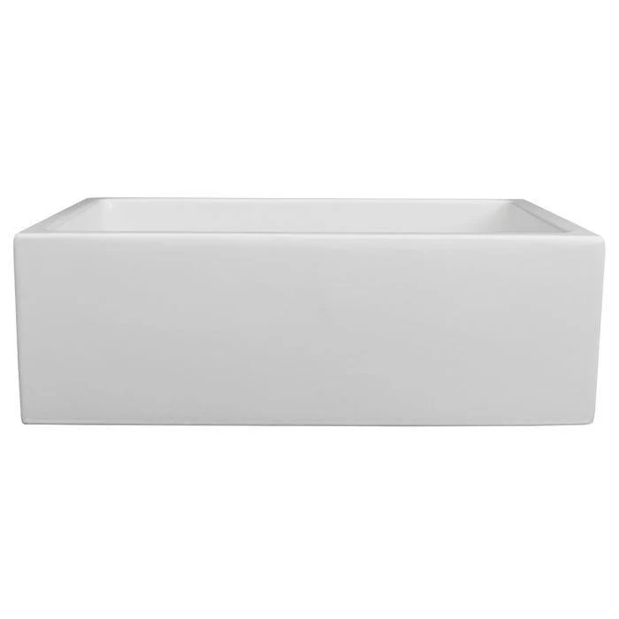 ZLINE 30-Inch Venice Farmhouse Apron Front Reversible Single Bowl Fireclay Kitchen Sink with Bottom Grid in White Matte (FRC5119-WM-30) - Image 9