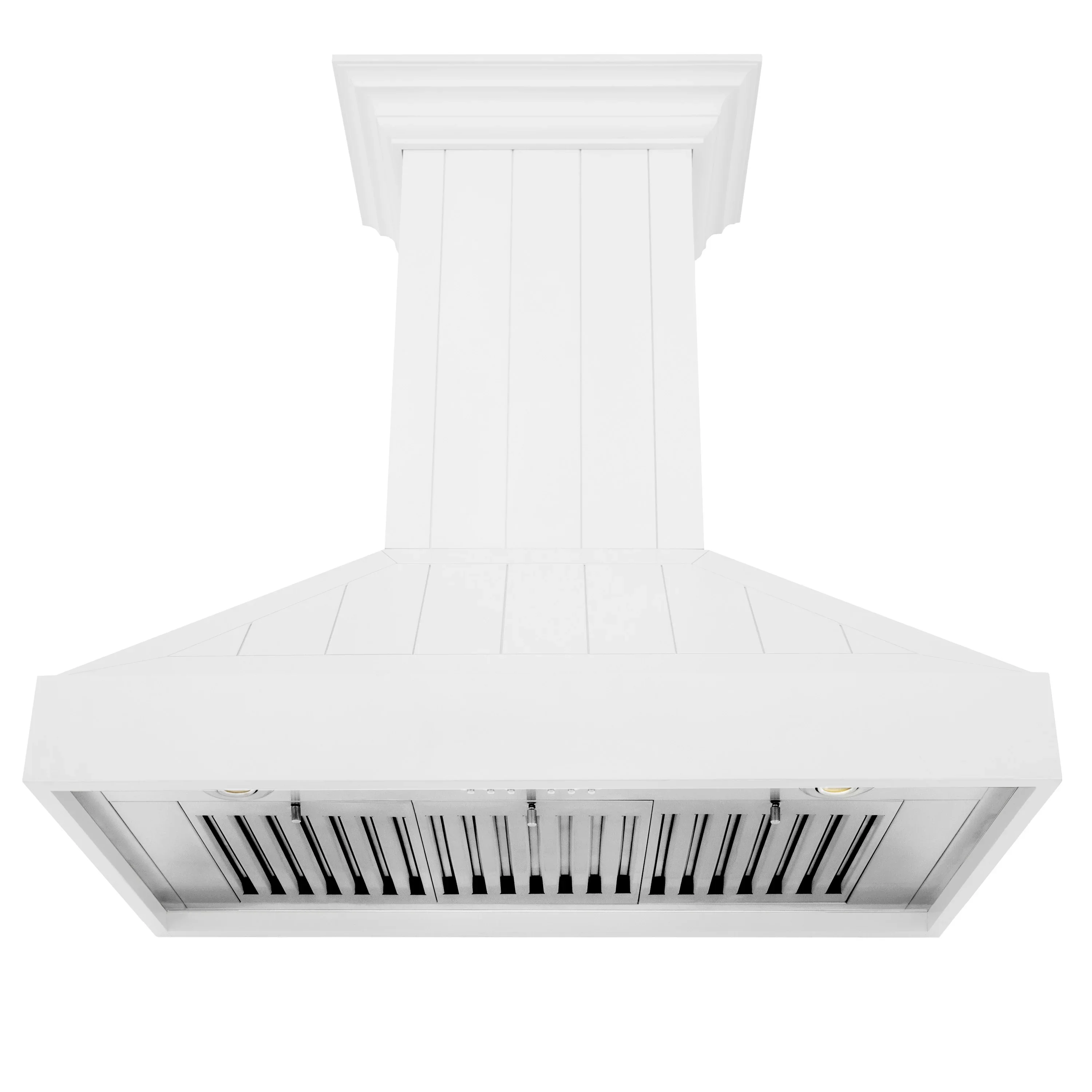 ZLINE 30-Inch Wooden Wall Mount Range Hood with 400 CFM Motor in Shiplap Bright White Finish (KPWW-30) - Image 3