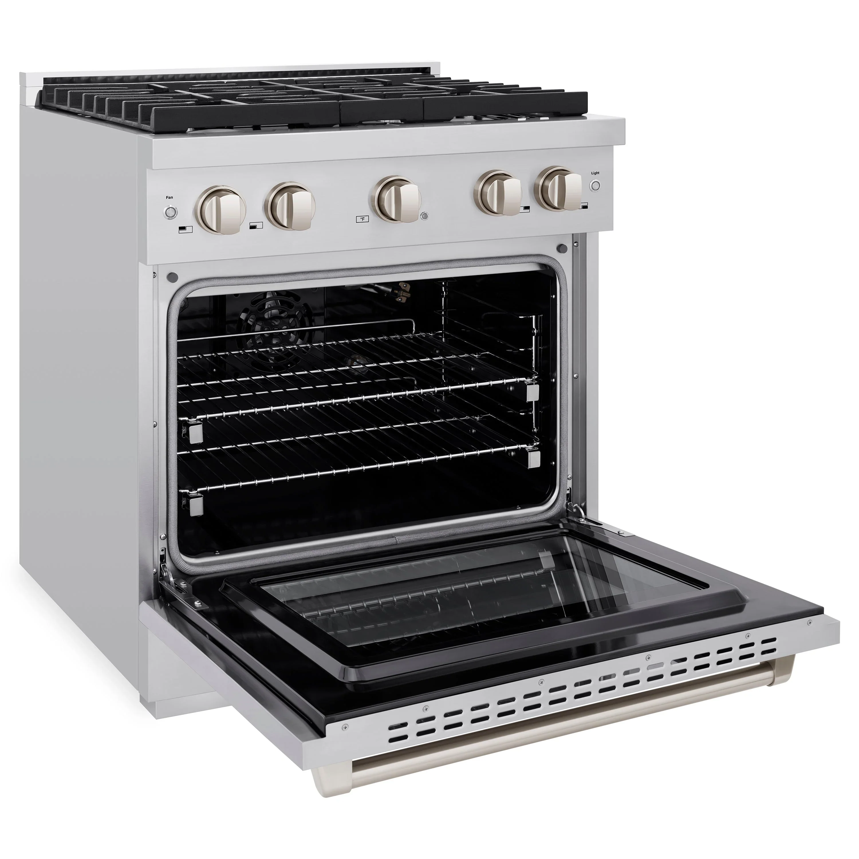ZLINE Appliance Package - 30-Inch Stainless Steel Gas Range, Modern Over The Range Microwave and Tall Tub Dishwasher (3KP-SGROTR30-DWV) - Image 12