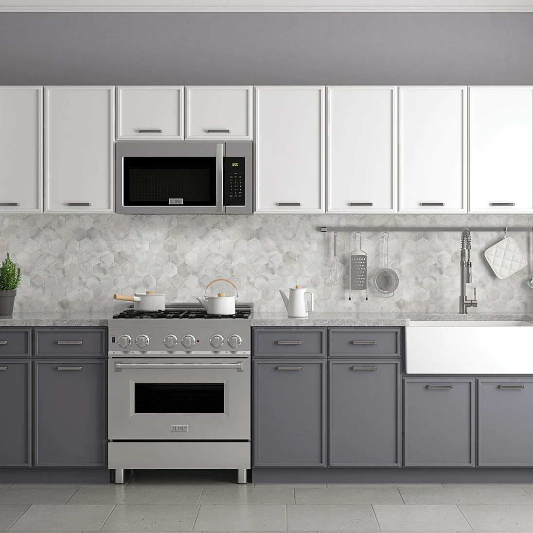 ZLINE Appliance Package - 30-Inch Stainless Steel Gas Range, Modern Over The Range Microwave and Tall Tub Dishwasher (3KP-SGROTR30-DWV) - Image 25