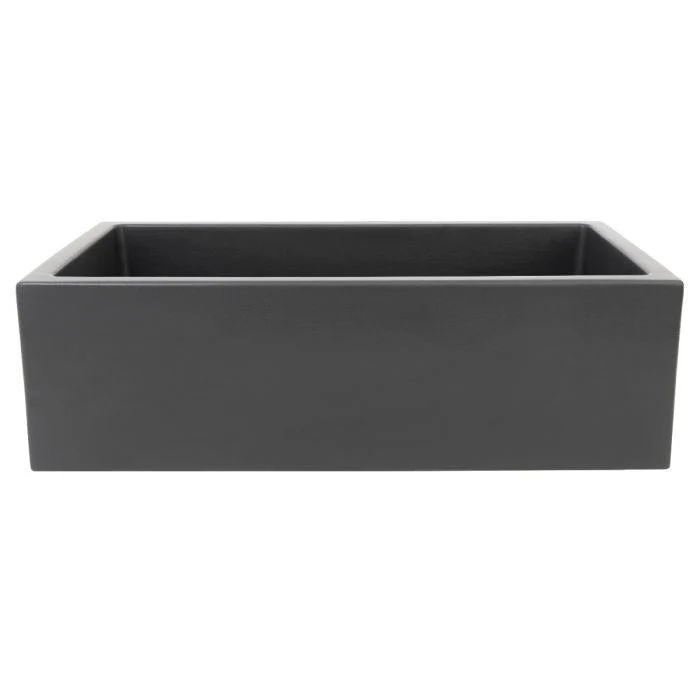 ZLINE 33-Inch Venice Farmhouse Apron Front Single Bowl Reversible Fireclay Kitchen Sink with Bottom Grid in Charcoal (FRC5131-CL-33) - Image 5