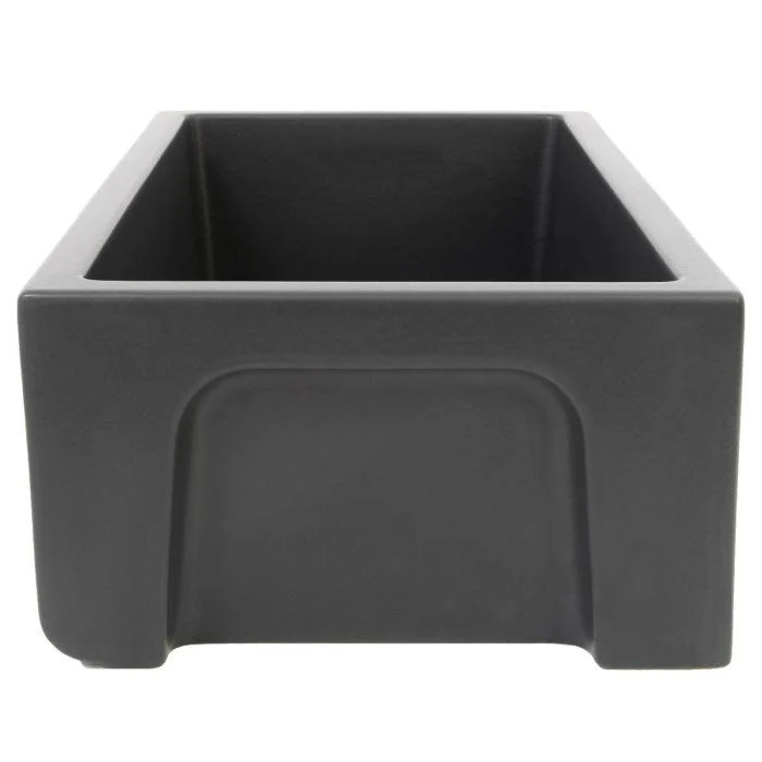 ZLINE 33-Inch Venice Farmhouse Apron Front Single Bowl Reversible Fireclay Kitchen Sink with Bottom Grid in Charcoal (FRC5131-CL-33) - Image 8