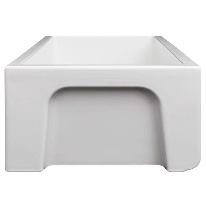ZLINE 33-Inch Venice Farmhouse Apron Front Single Bowl Reversible Fireclay Kitchen Sink with Bottom Grid in White Gloss (FRC5131-WH-33) - Image 13