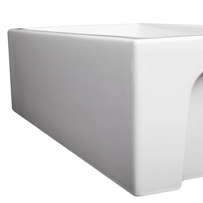 ZLINE 33-Inch Venice Farmhouse Apron Front Single Bowl Reversible Fireclay Kitchen Sink with Bottom Grid in White Gloss (FRC5131-WH-33) - Image 14