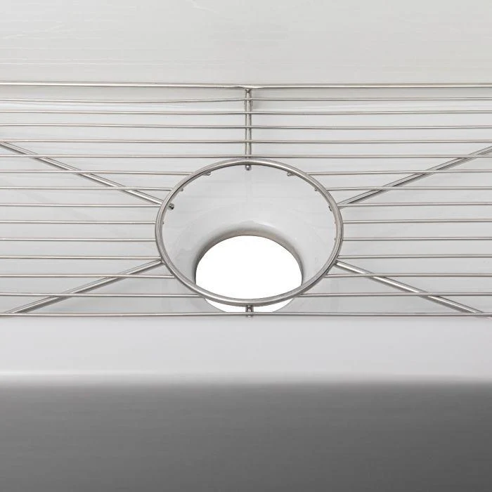 ZLINE 33-Inch Venice Farmhouse Apron Front Single Bowl Reversible Fireclay Kitchen Sink with Bottom Grid in White Gloss (FRC5131-WH-33) - Image 18