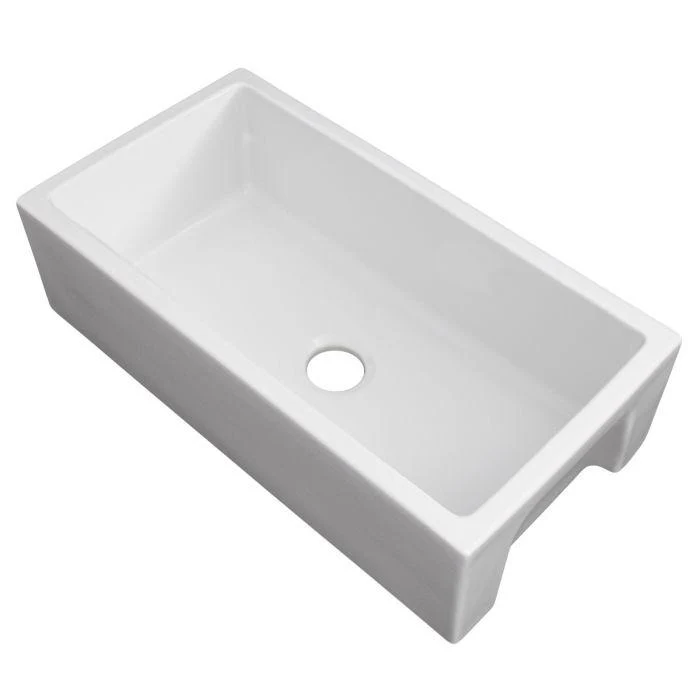 ZLINE 33-Inch Venice Farmhouse Apron Front Single Bowl Reversible Fireclay Kitchen Sink with Bottom Grid in White Gloss (FRC5131-WH-33) - Image 8