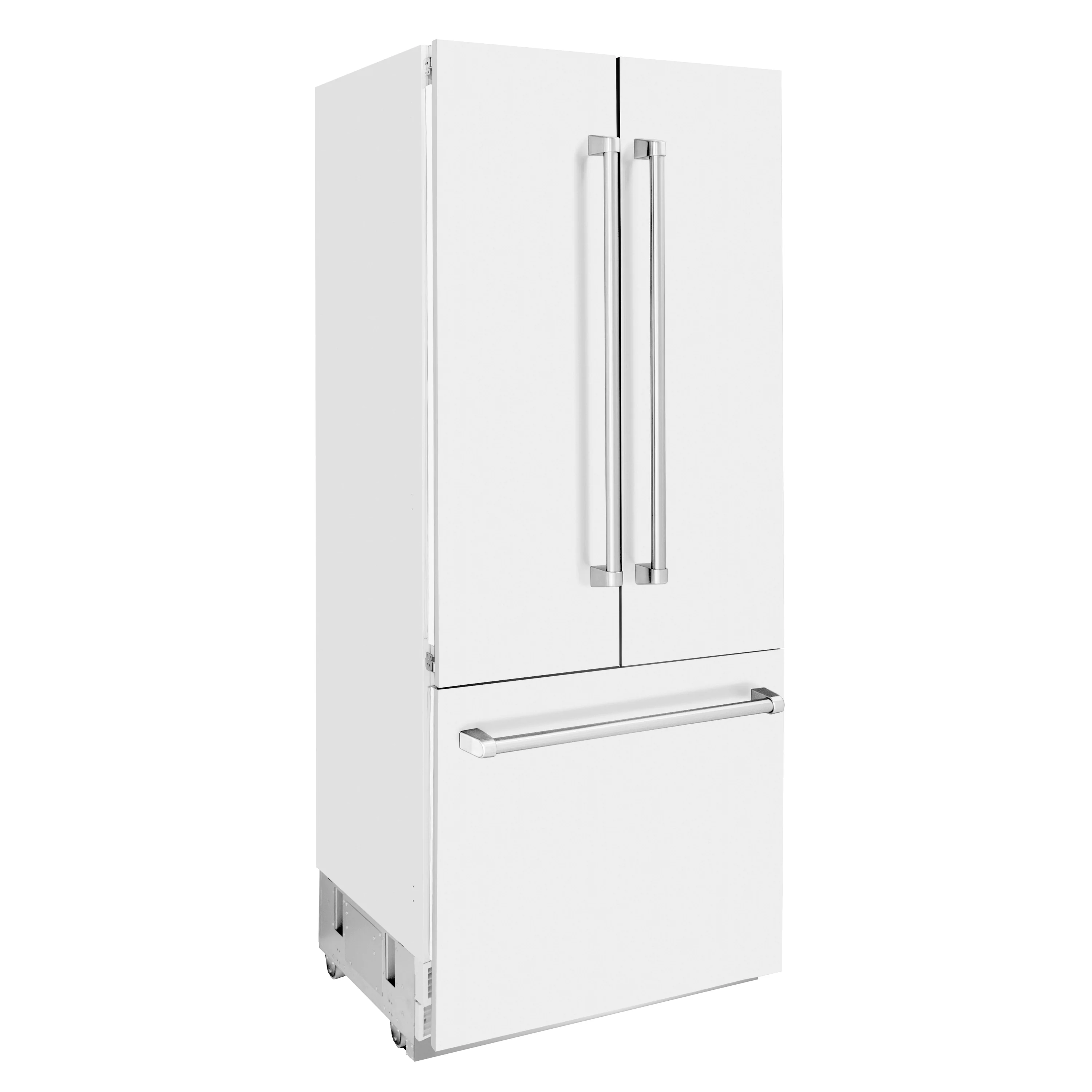 ZLINE 36-Inch 19.6 cu. ft. Built-In 3-Door French Door Refrigerator with Internal Water and Ice Dispenser in White Matte (RBIV-WM-36) - Image 4