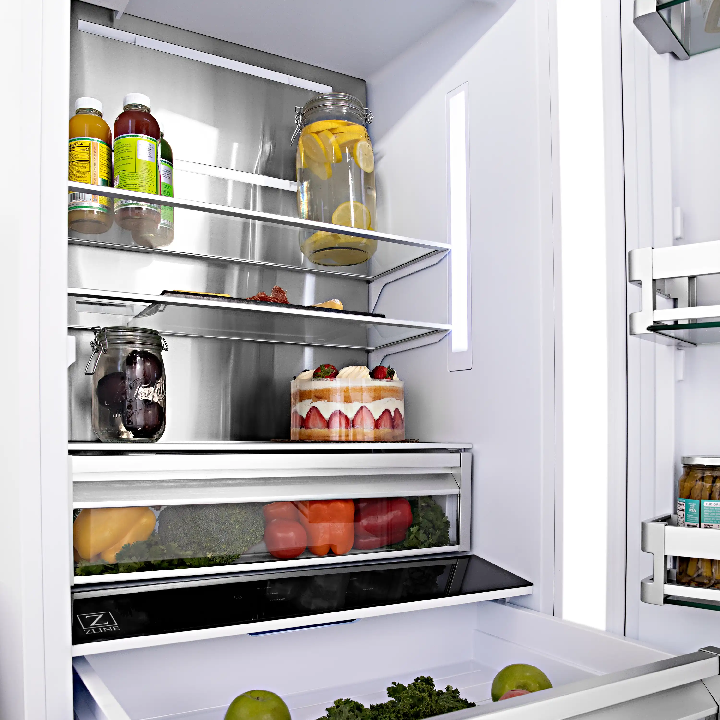 ZLINE 36-Inch 19.6 cu. ft. Built-In 3-Door French Door Refrigerator with Internal Water and Ice Dispenser in White Matte (RBIV-WM-36) - Image 6