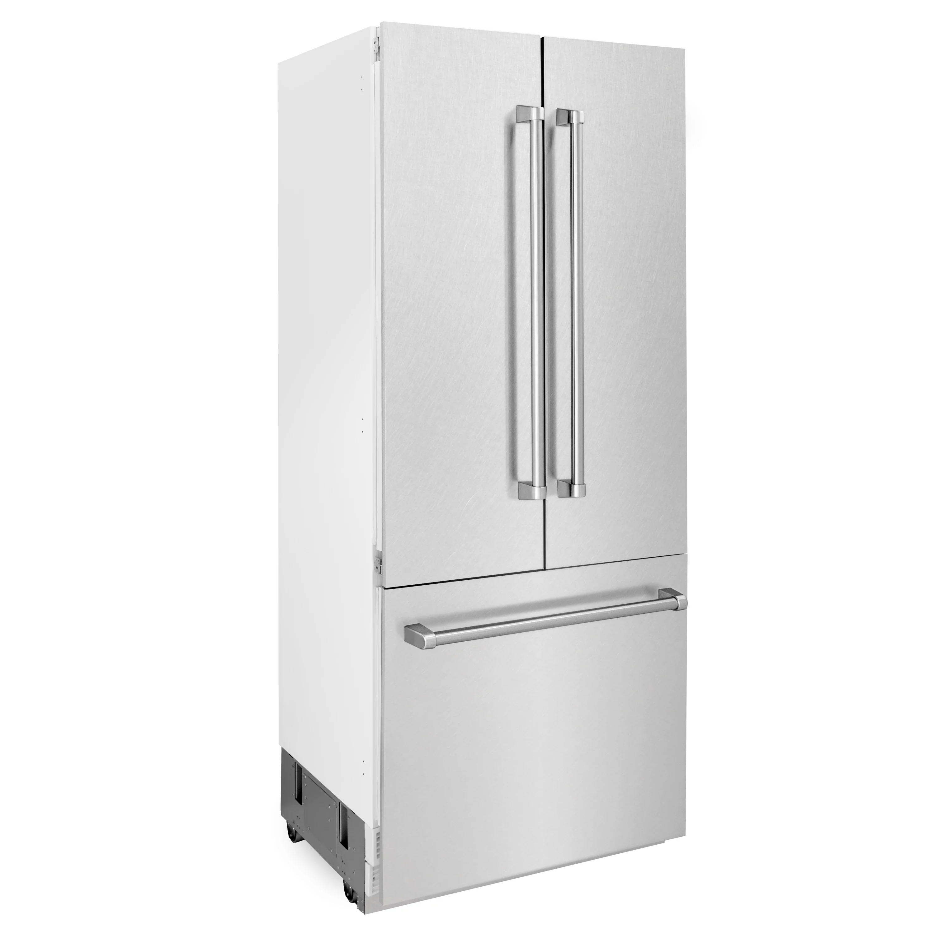 ZLINE 36-Inch 19.6 cu. ft. Built-In 2-Door Bottom Freezer Refrigerator with Internal Water and Ice Dispenser in Satin Stainless Steel Fingerprint Resistant Stainless Steel (RBIV-SN-36) - Image 3