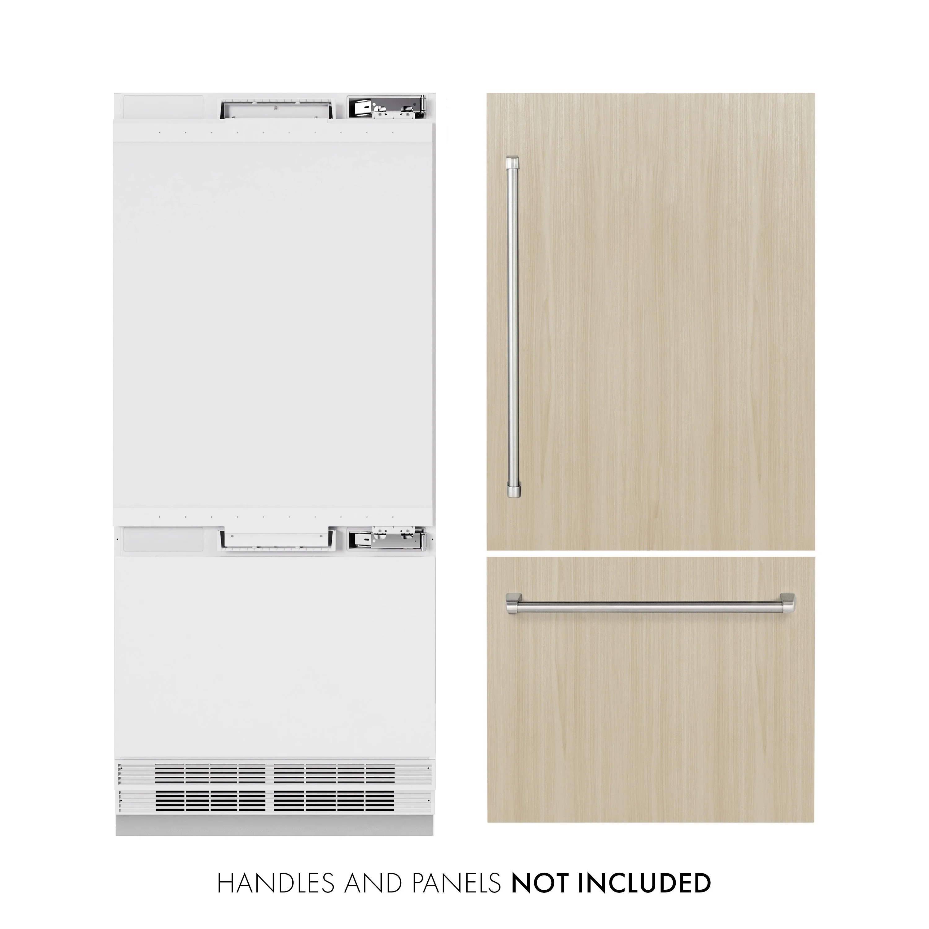 ZLINE 36-Inch 19.8 Cu. Ft. Built-In Bottom Freezer Refrigerator with Water Dispenser and Ice Maker in Panel Ready (RBIT-36) - Image 3