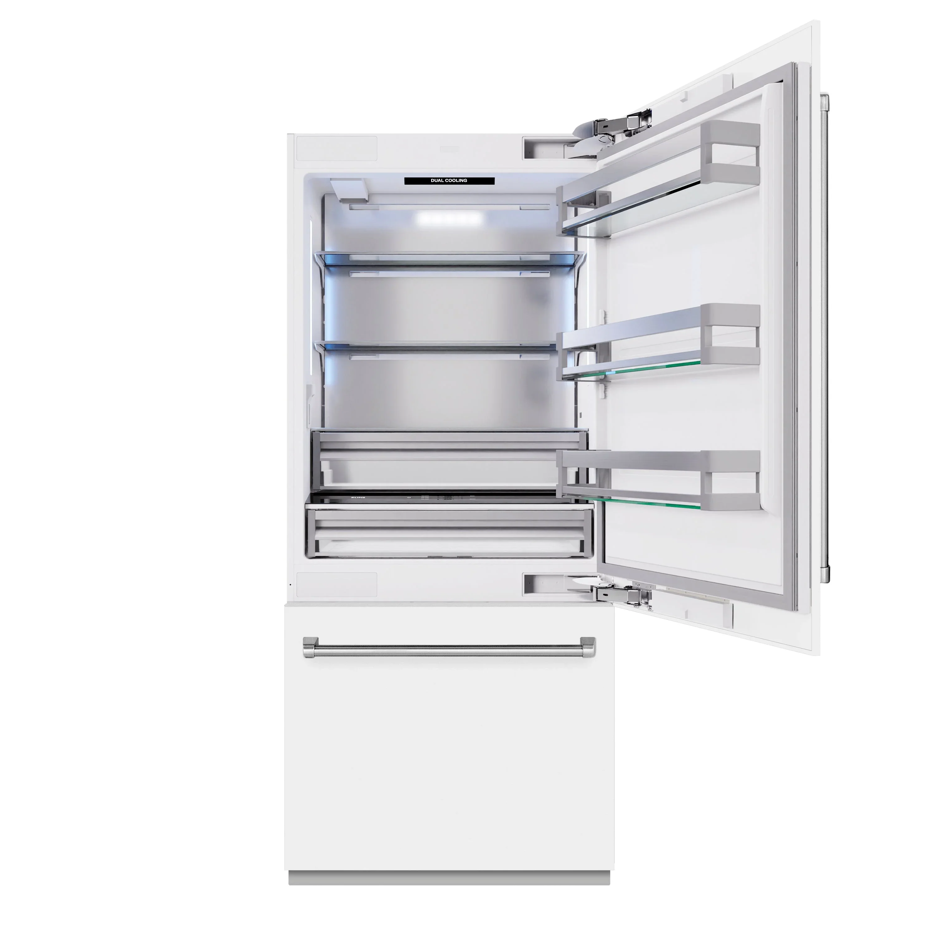 ZLINE 36-Inch 19.8 Cu. Ft. Built-In Bottom Freezer Refrigerator with Water Dispenser and Ice Maker in White Matte (RBIT-WM-36) - Image 8