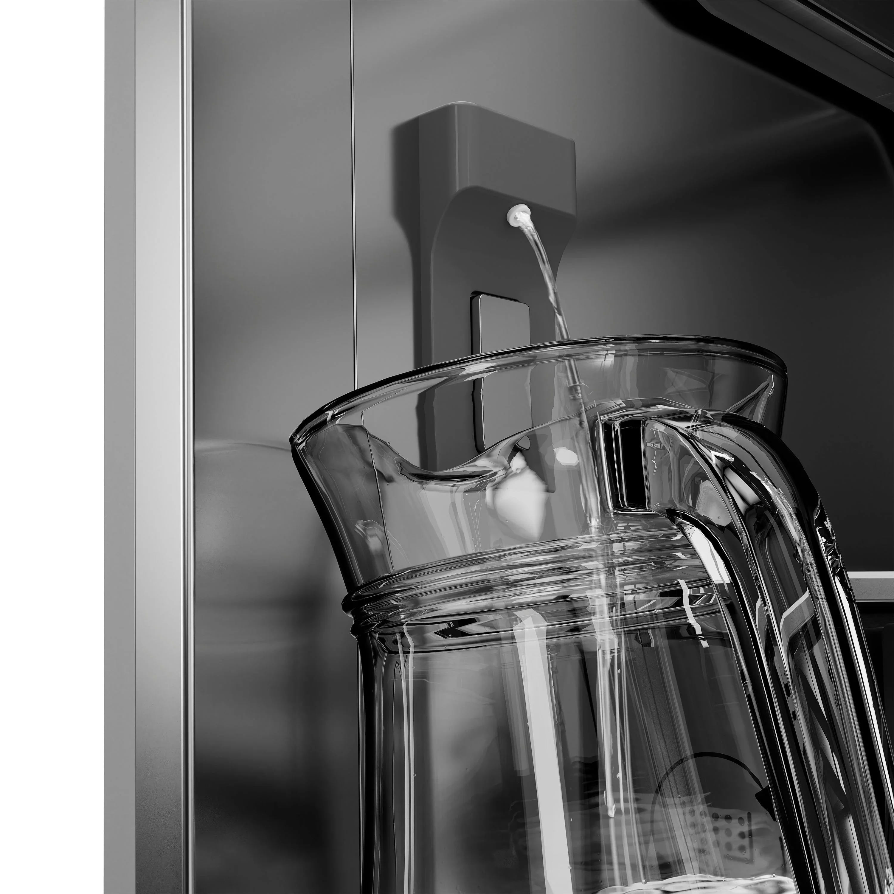 ZLINE 36-Inch 19.6 cu. ft. French Door Built-In Bottom Freezer Refrigerator with Water Dispenser and Ice Maker in Black Stainless Steel with Stainless Steel Interior (SRBIV-BS-36) - Image 4