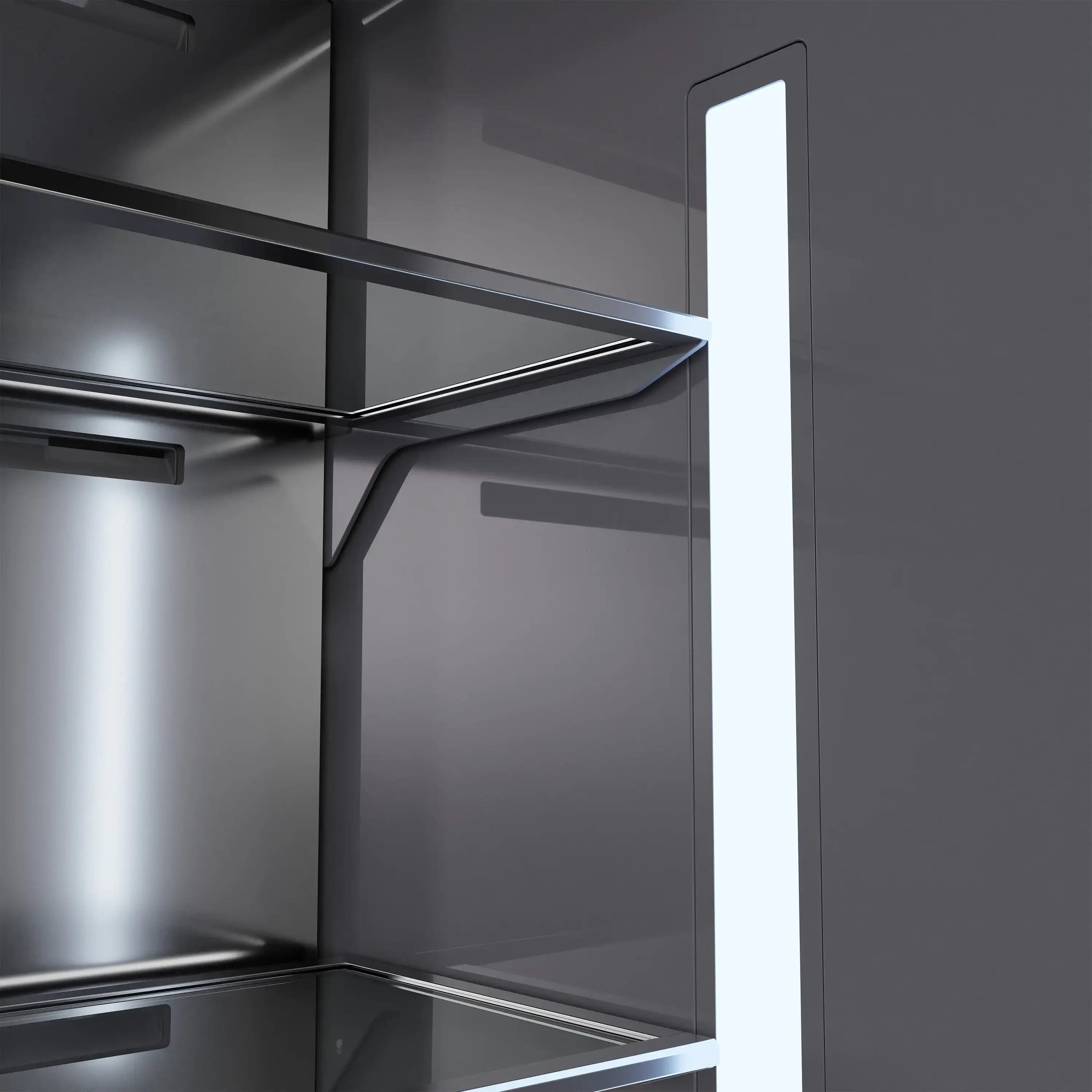 ZLINE 36-Inch 19.8 Cu. Ft. Built-In Bottom Freezer Refrigerator with Water Dispenser and Ice Maker in Stainless Steel with Graphite Gray Interior (GRBIT-304-36) - Image 6