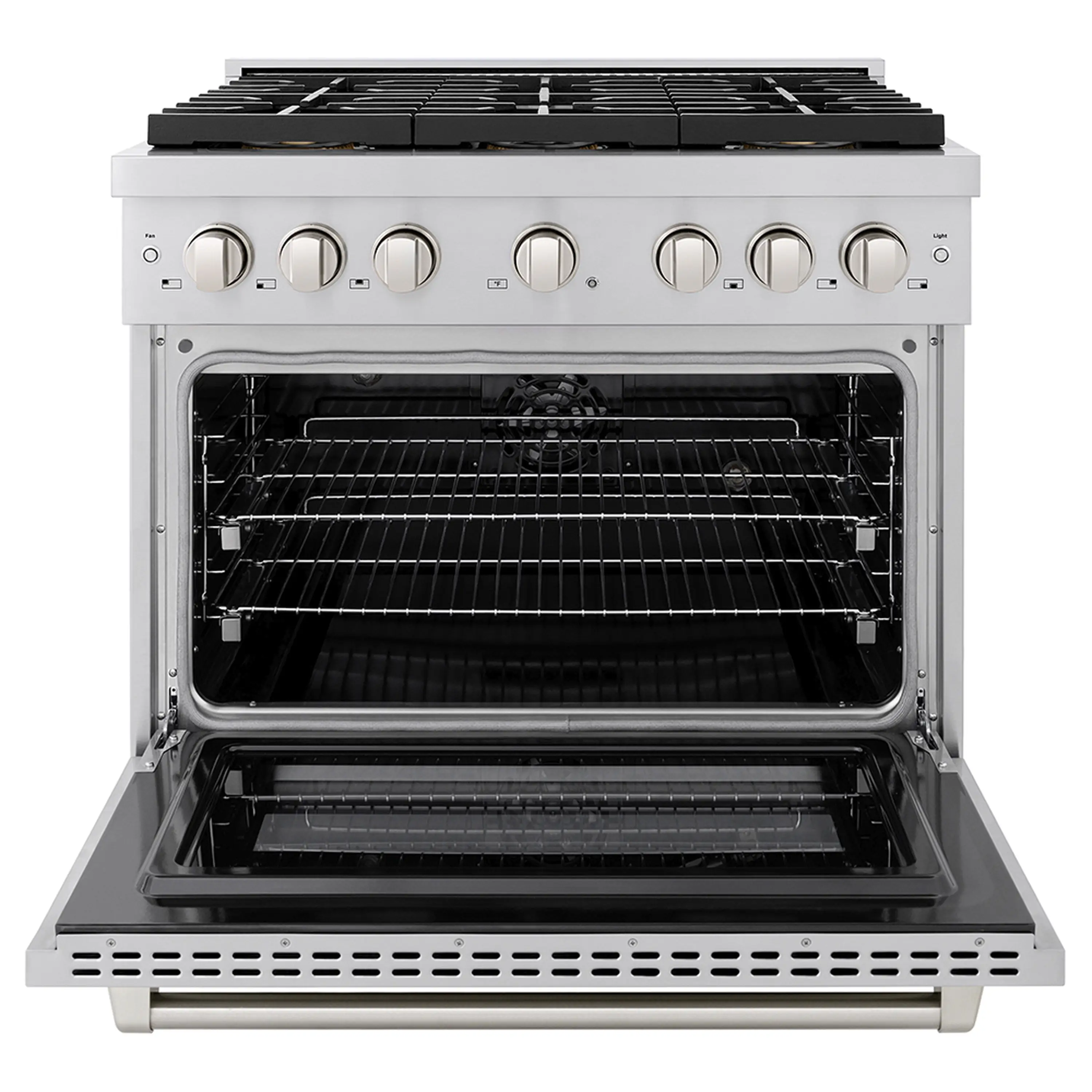 ZLINE 36-Inch 5.2 cu. ft. Paramount Dual Fuel Range with 6 Burner DuoPro™ Cooktop and Electric Convection Oven in Stainless Steel (PSDR36) - Image 5