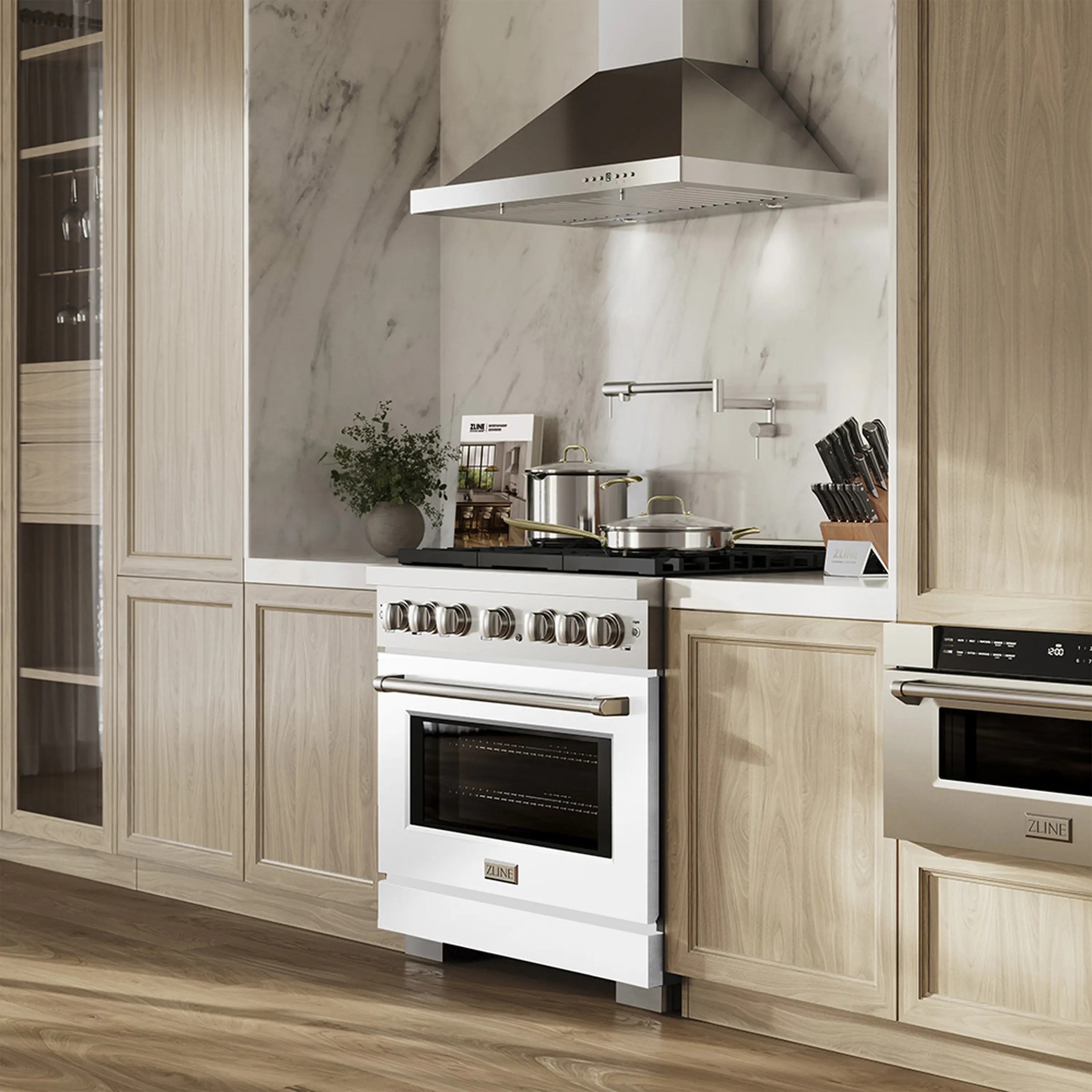 ZLINE 36-Inch 5.2 cu. ft. Paramount Dual Fuel Range with 6 Burner DuoPro™ Cooktop and Electric Convection Oven with White Matte Door (PSDR-WM-36) - Image 3