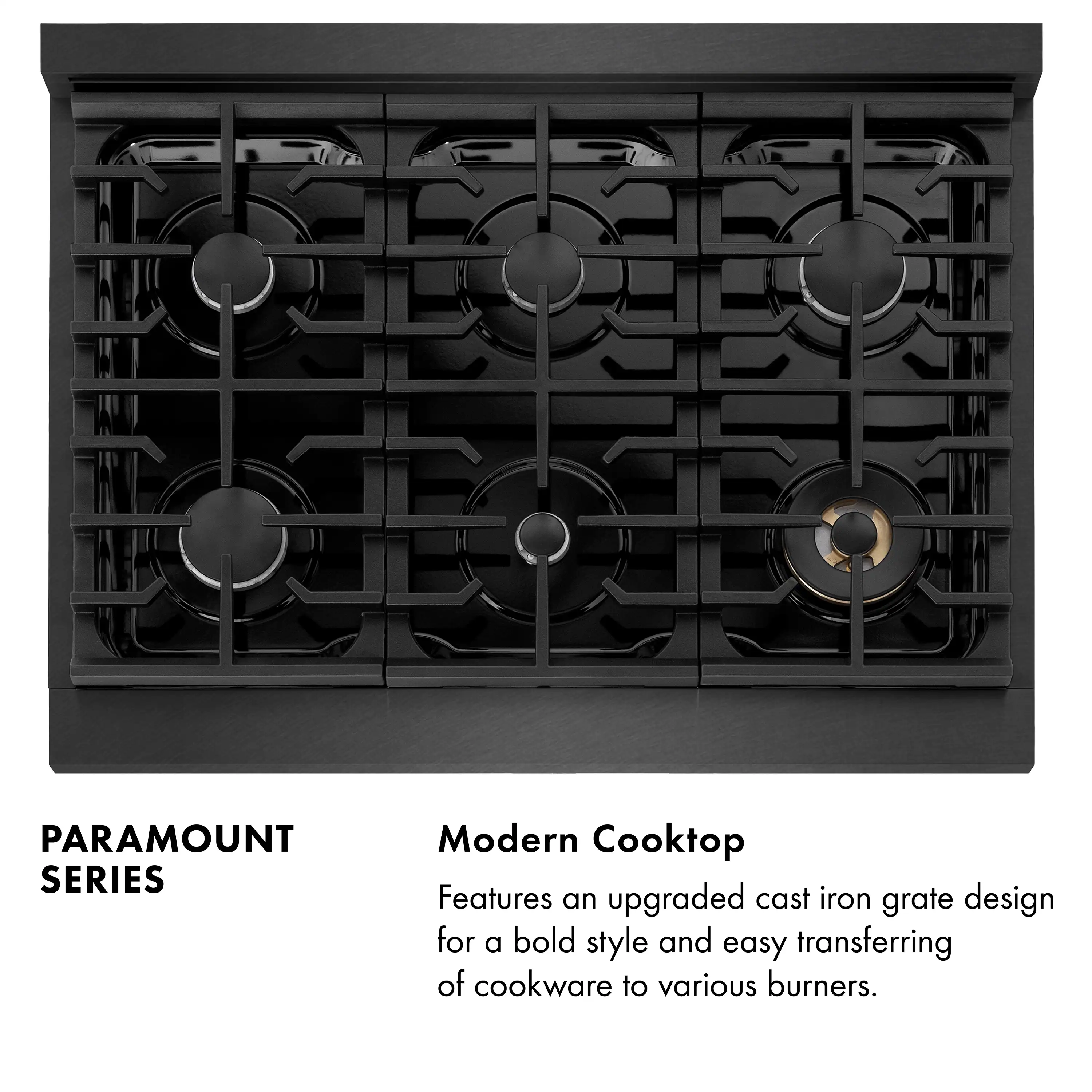 ZLINE 36-Inch 5.2 Cu. Ft. Paramount Dual Fuel Range with 6 Burner Gas Cooktop and Electric Convection Oven in Black Satin (SDRBS-36) - Image 12
