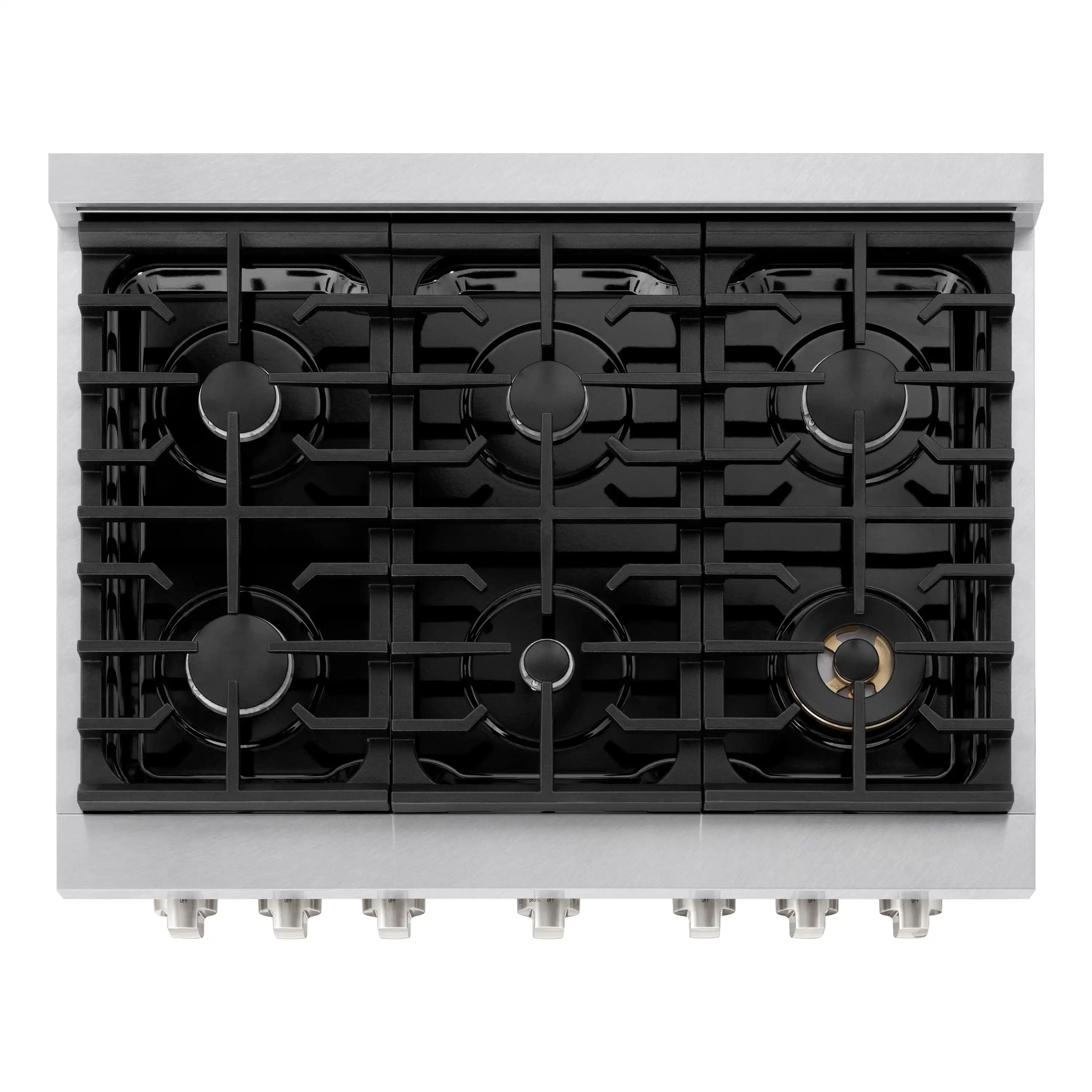 ZLINE 36-Inch 5.2 cu. ft. Paramount Dual Fuel Range with 6 Burner Gas Cooktop and Electric Convection Oven in Satin Stainless Steel with White Matte Door (SDRS-WM-36) - Image 4