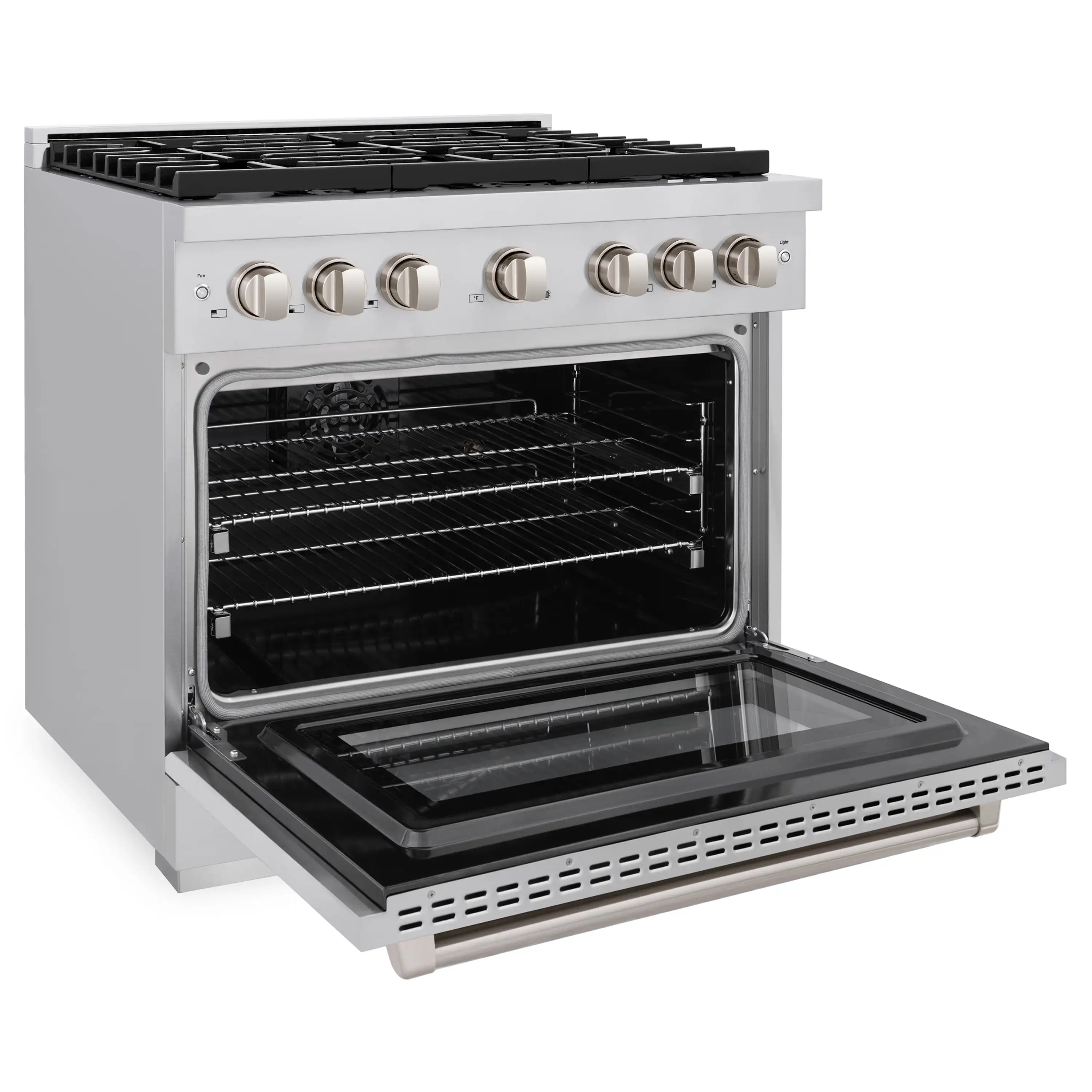 ZLINE 36-Inch 5.2 cu. ft. Paramount Dual Fuel Range with 6 Burner Gas Cooktop and Electric Convection Oven in Stainless Steel (SDR36) - Image 6
