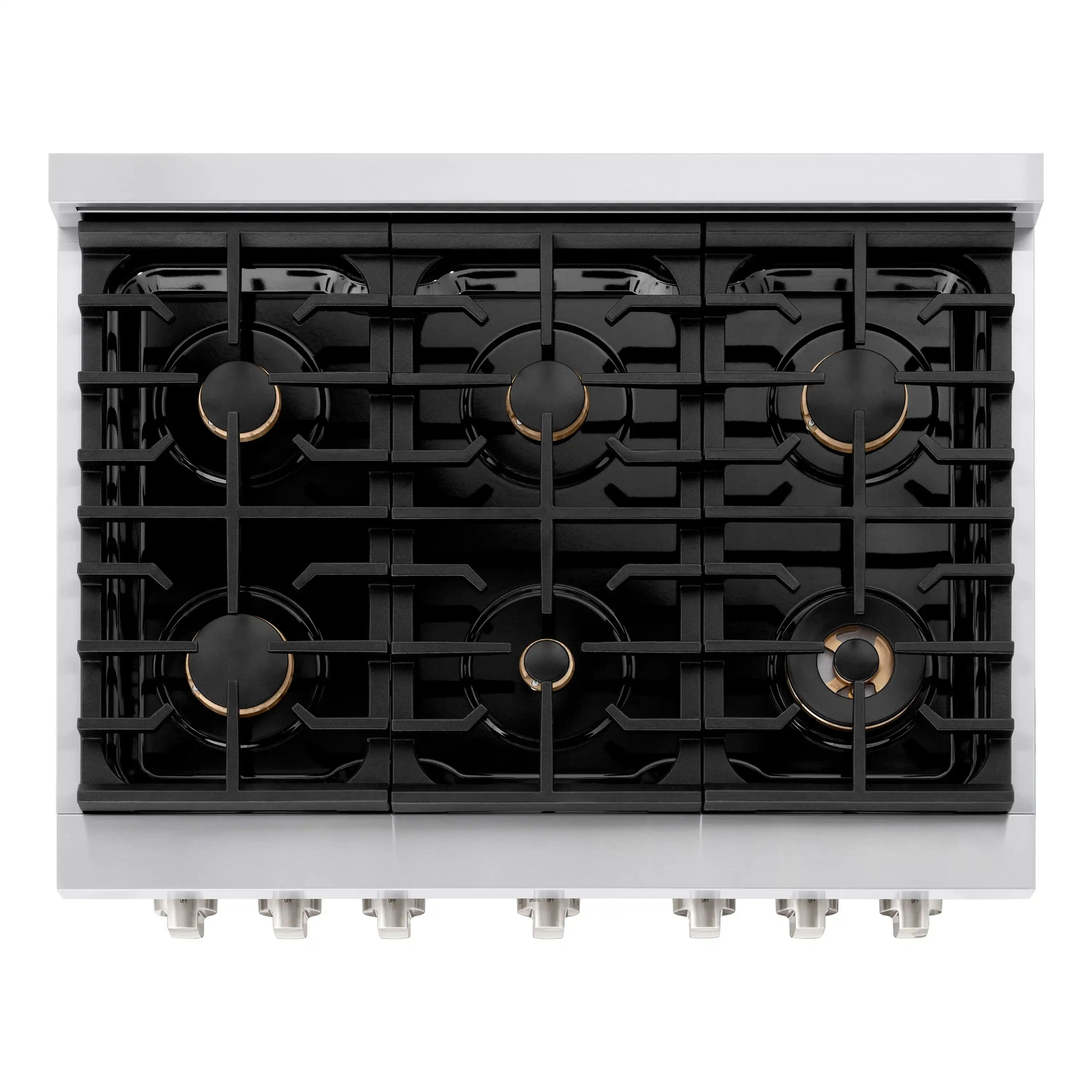 ZLINE 36-Inch 5.2 cu. ft. Paramount Dual Fuel Range with Gas Cooktop and Electric Convection Oven in Stainless Steel with 6 Brass Burners (SDR-BR-36) - Image 8